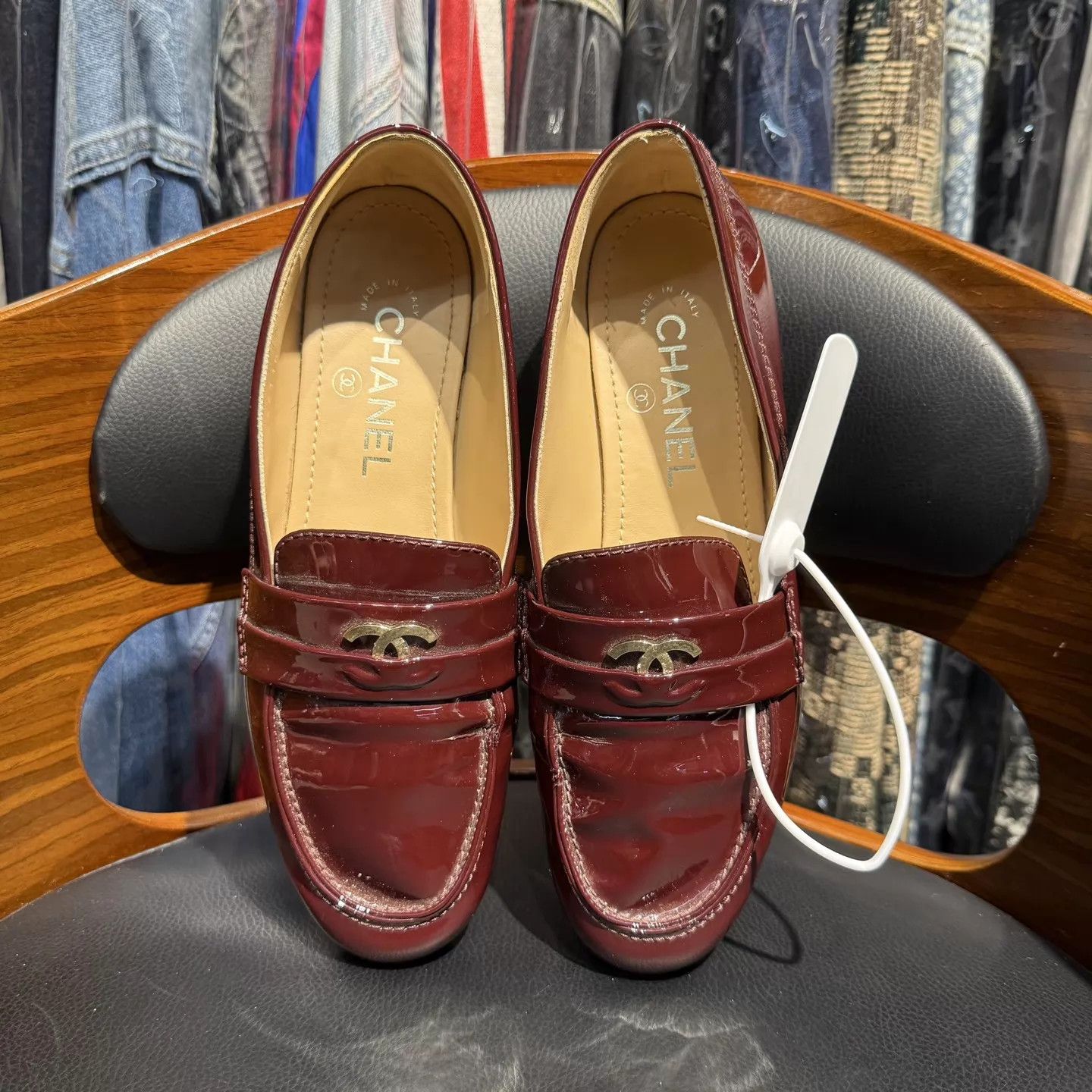 Chanel Chanel Patent Leather Red Loafers (37) Excellent Condition Size US 6.5 / IT 36.5 - 5 Thumbnail
