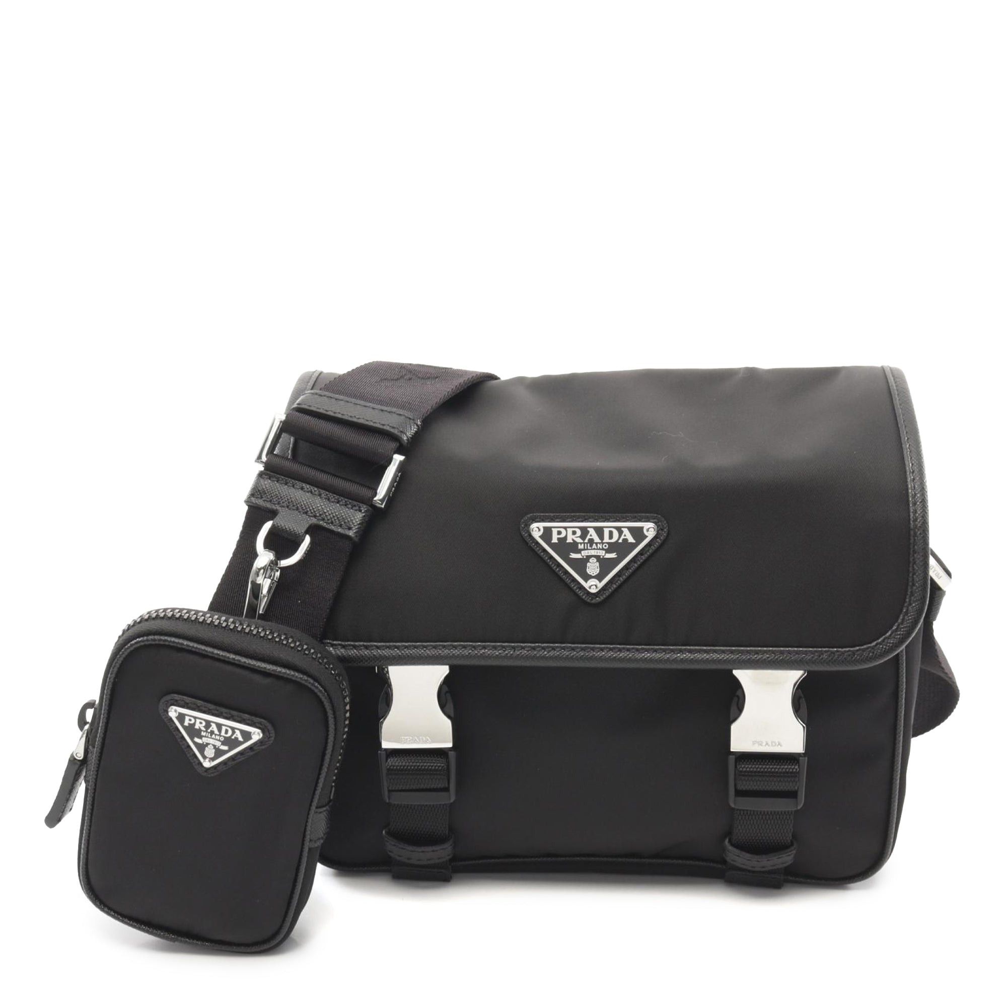 Prada Tessuto Zip Buckle Messenger Bag Size ONE SIZE - 1 Thumbnail