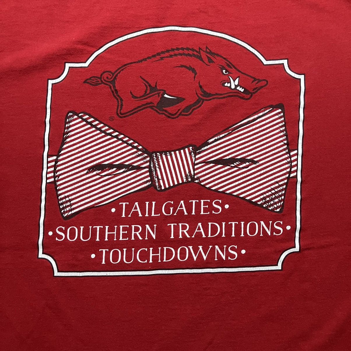 NCAA × Vintage Vintage Arkansas Razorbacks College Football T Shirt Size US L / EU 52-54 / 3 - 5 Thumbnail
