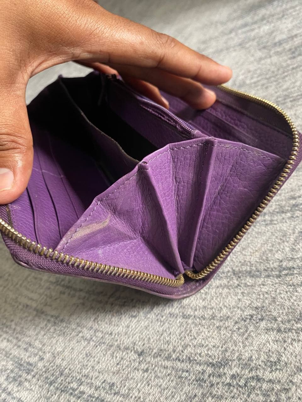 Gucci Gucci Soho GG Zip Around Leather Wallet Purple Size ONE SIZE - 17 Thumbnail