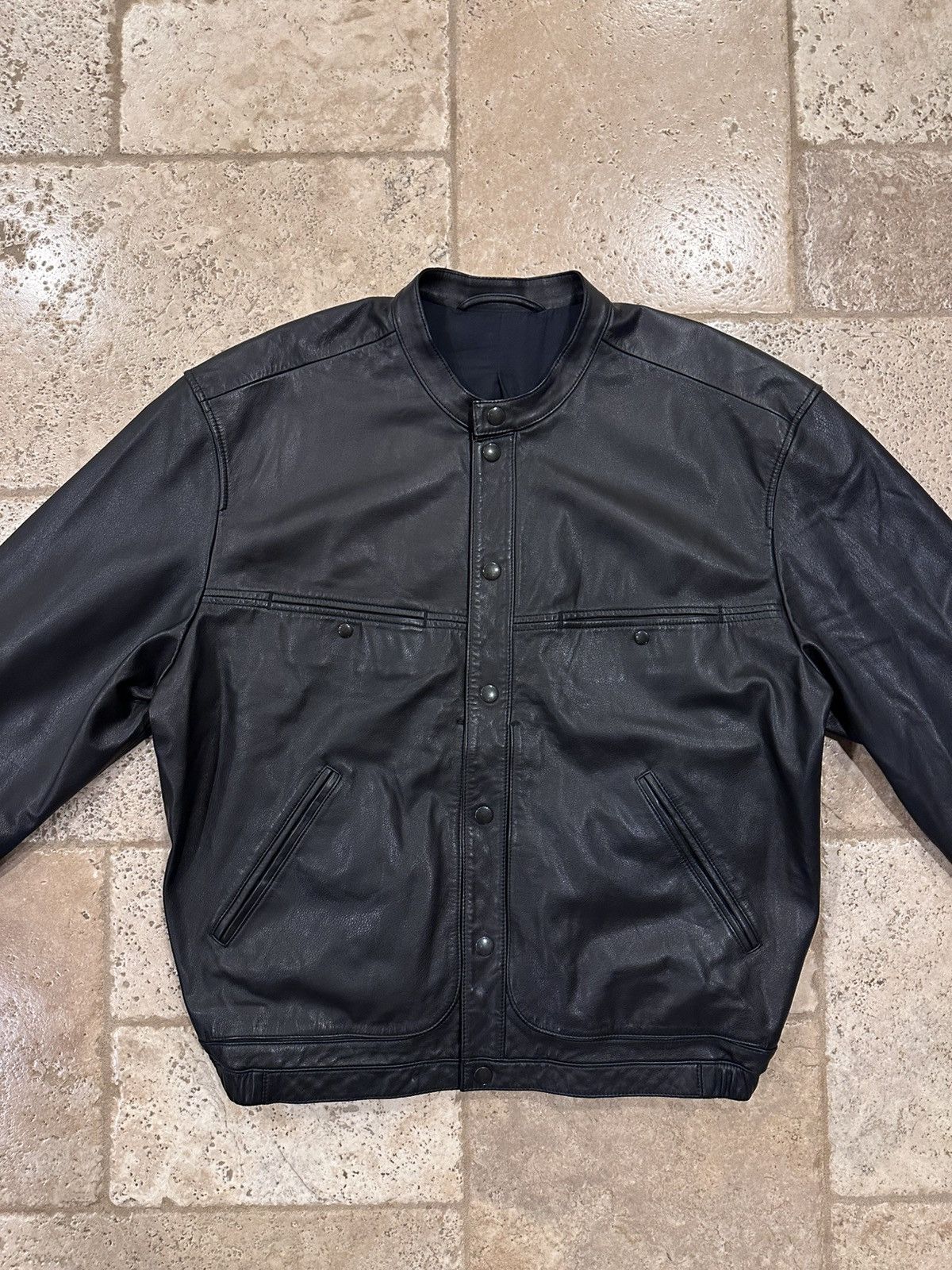 Lemaire Lemaire Stand Collar Blouson Soft Nappa Leather Black Jacket Size US XL / EU 56 / 4 - 5 Thumbnail