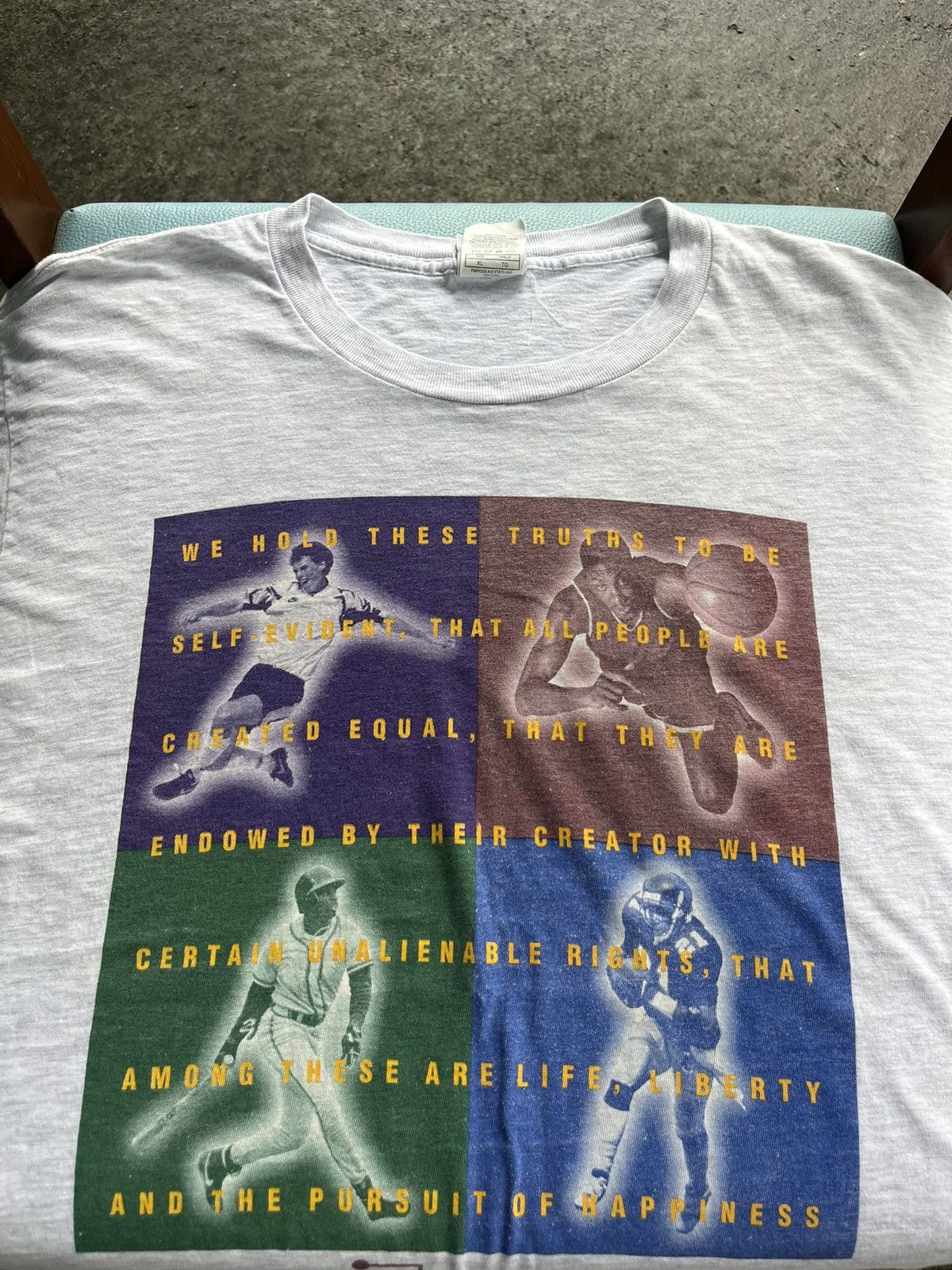 Nike × Vintage Vintage NIKE Life Liberty Happiness 90’s Tshirt Size US XL / EU 56 / 4 - 4 Thumbnail