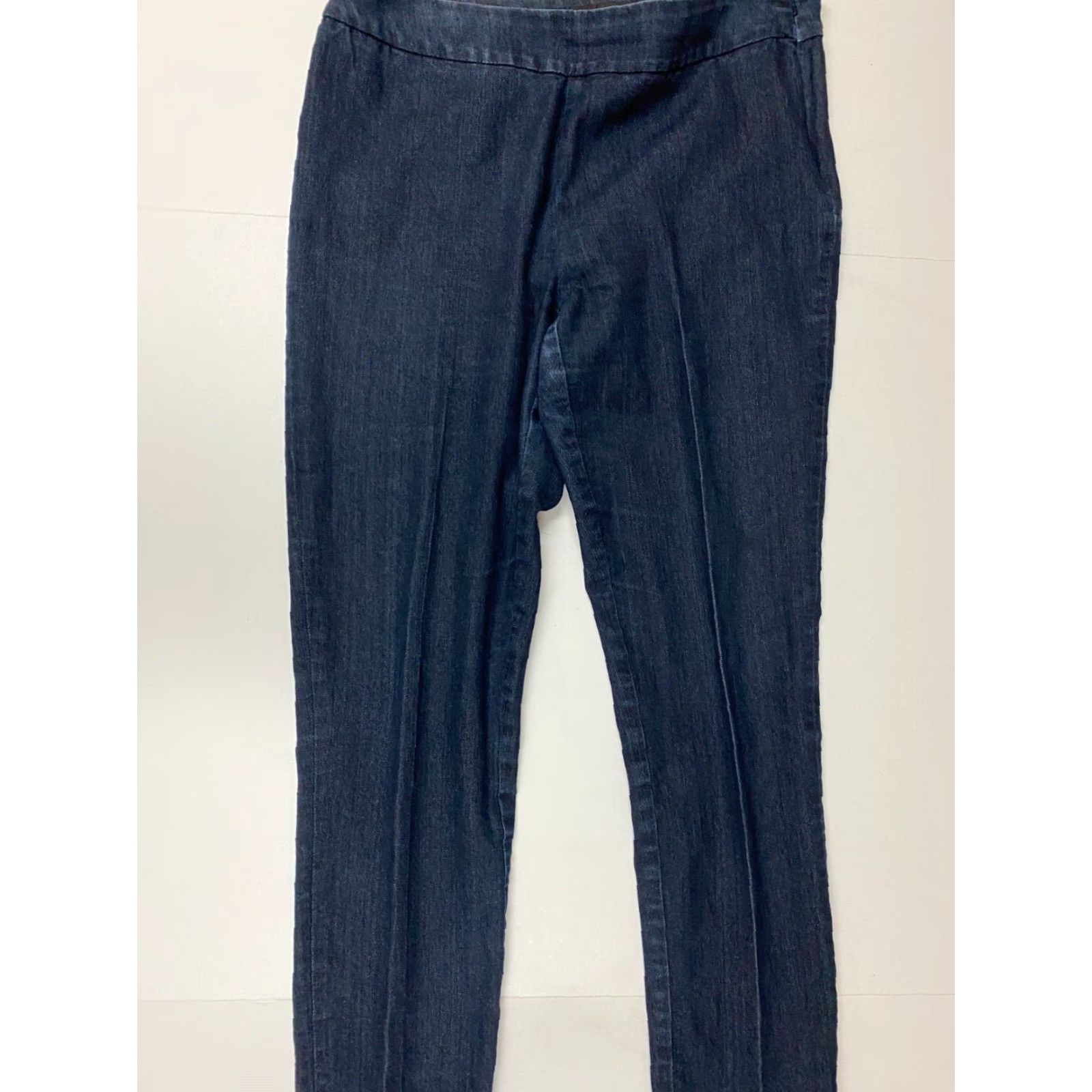 Vintage Dana Buchman Jeans Women's Regular Size 10 Blue Dark Denim Straight 28in Inseam Slimming Stretch Size 32" / US 10 / IT 46 - 6 Thumbnail