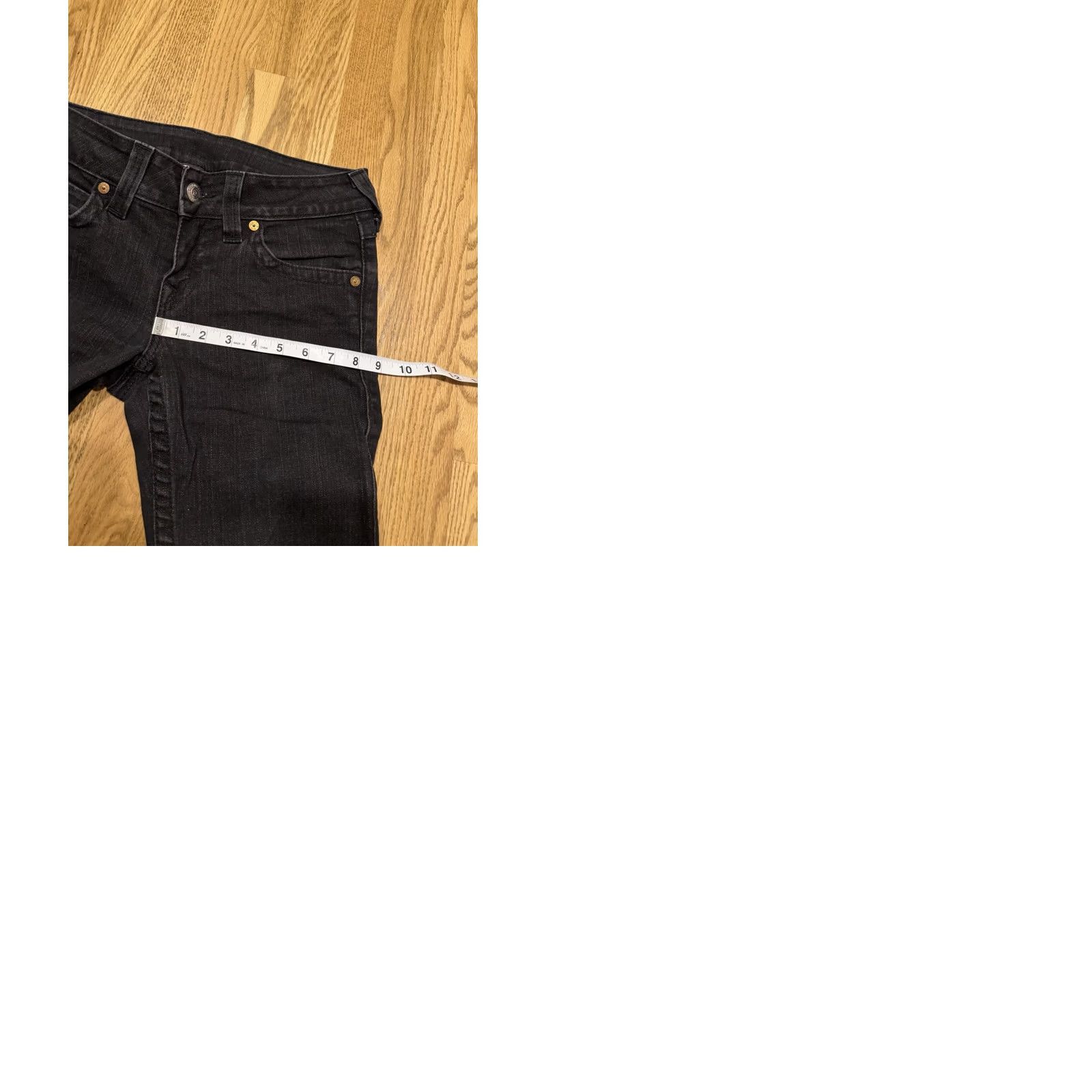 True Religion True Religion Hi-Rise Bootcut Jeans Women’s 28x28 Black Flap Pockets 5-Pocket Denim Stretch Regular Rise Mid Size 28 Inseam 28 in Size 28" / US 6 / IT 42 - 9 Thumbnail