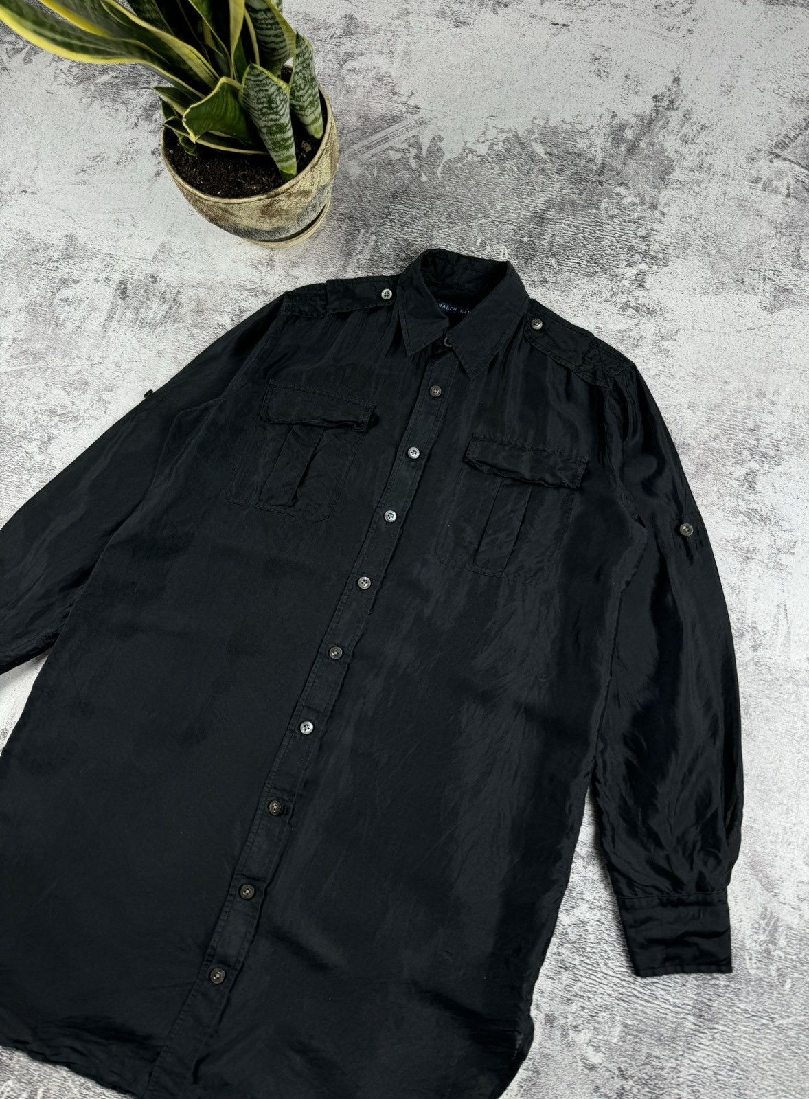 Ralph Lauren Polo Ralph Lauren Silk Pocket Dress Luxury Shirt Blouse Size L / US 10 / IT 46 - 3 Thumbnail