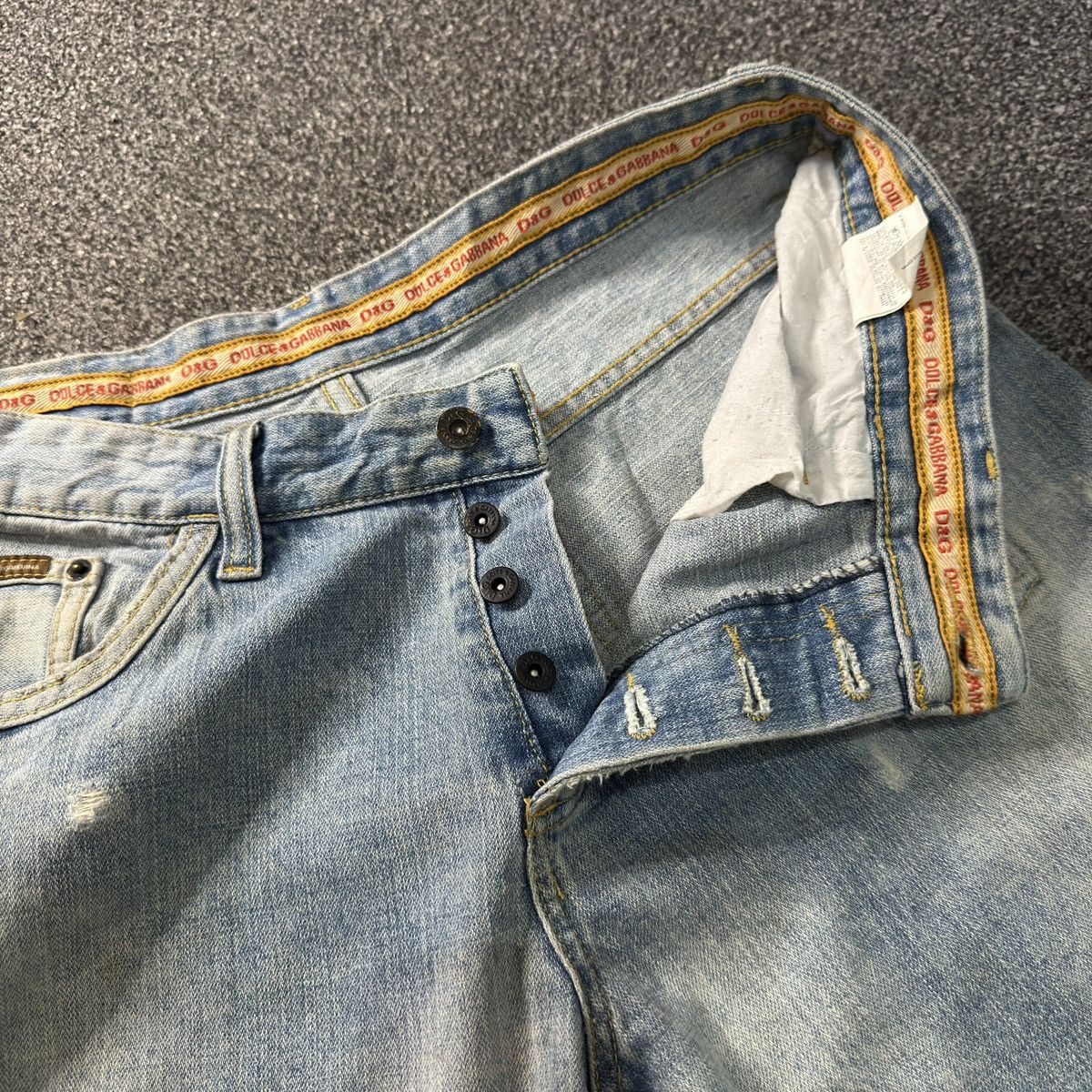 Dolce & Gabbana Vintage Rare 90s Blue Faded Distressed Denim Size US 34 / EU 50 - 17 Thumbnail