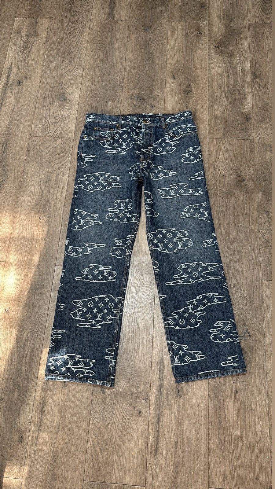 Louis Vuitton Louis Vuitton Monogram Cloud Denim Jeans Size 34 Size US 34 / EU 50 - 1 Thumbnail