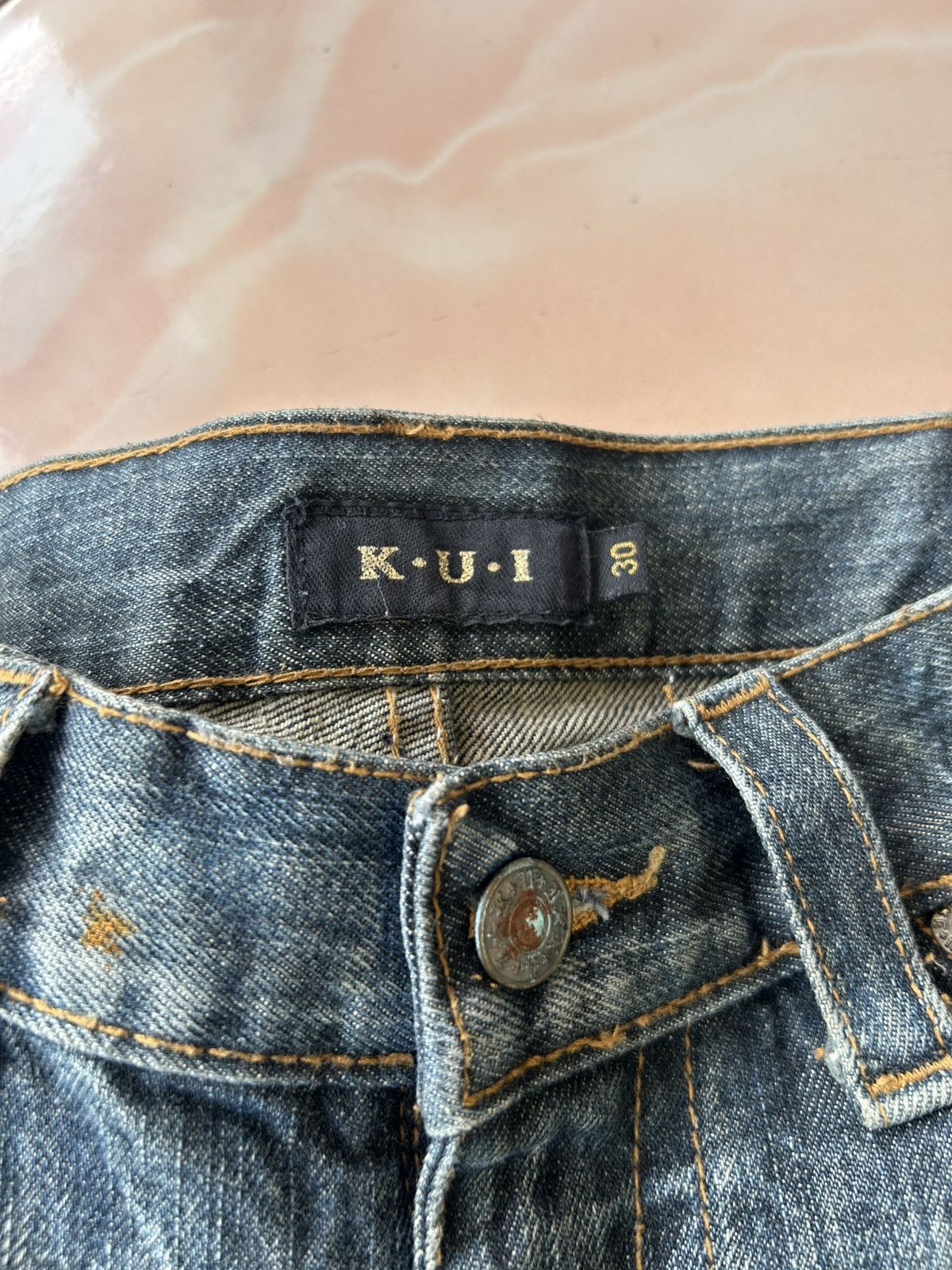 Japanese Brand K.U.I Paint Splattered Distressed Denim Size US 30 / EU 46 - 12 Thumbnail