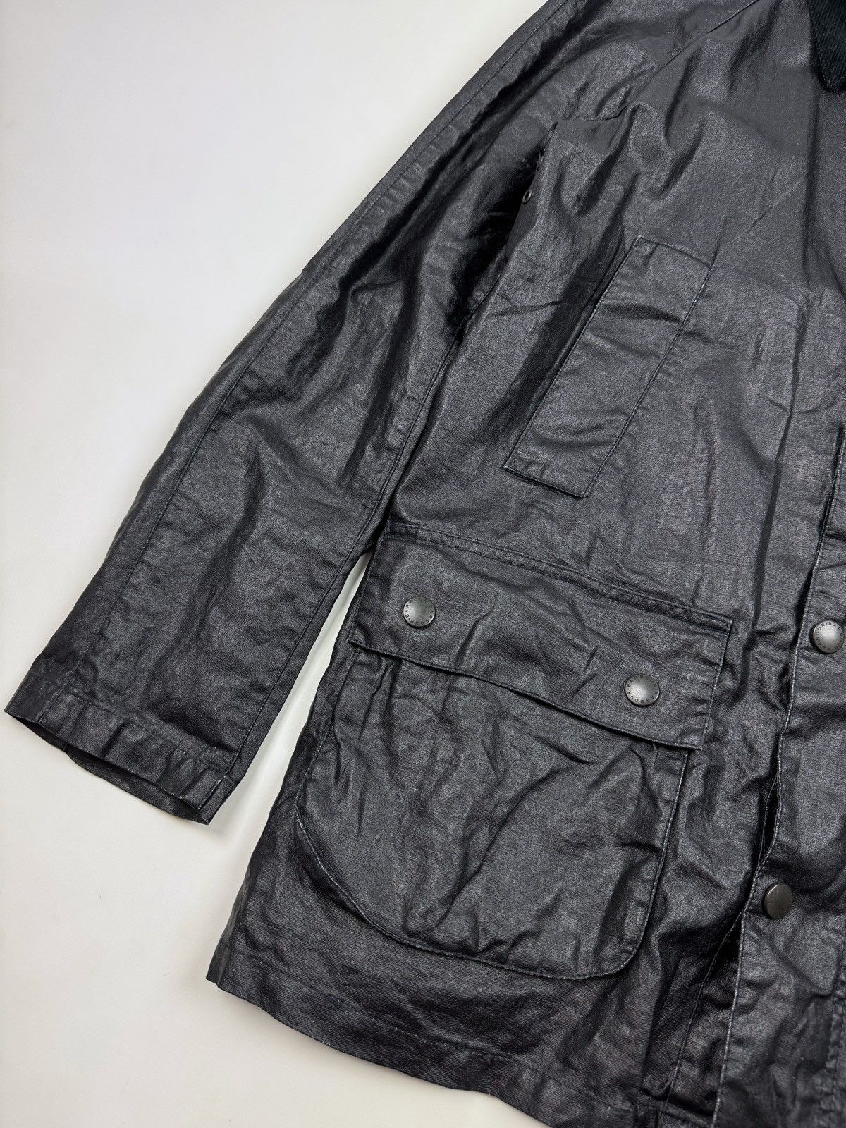 Barbour Barbour Keats Black Linen/Polyurethane Coat Jacket Size US S / EU 44-46 / 1 - 8 Thumbnail