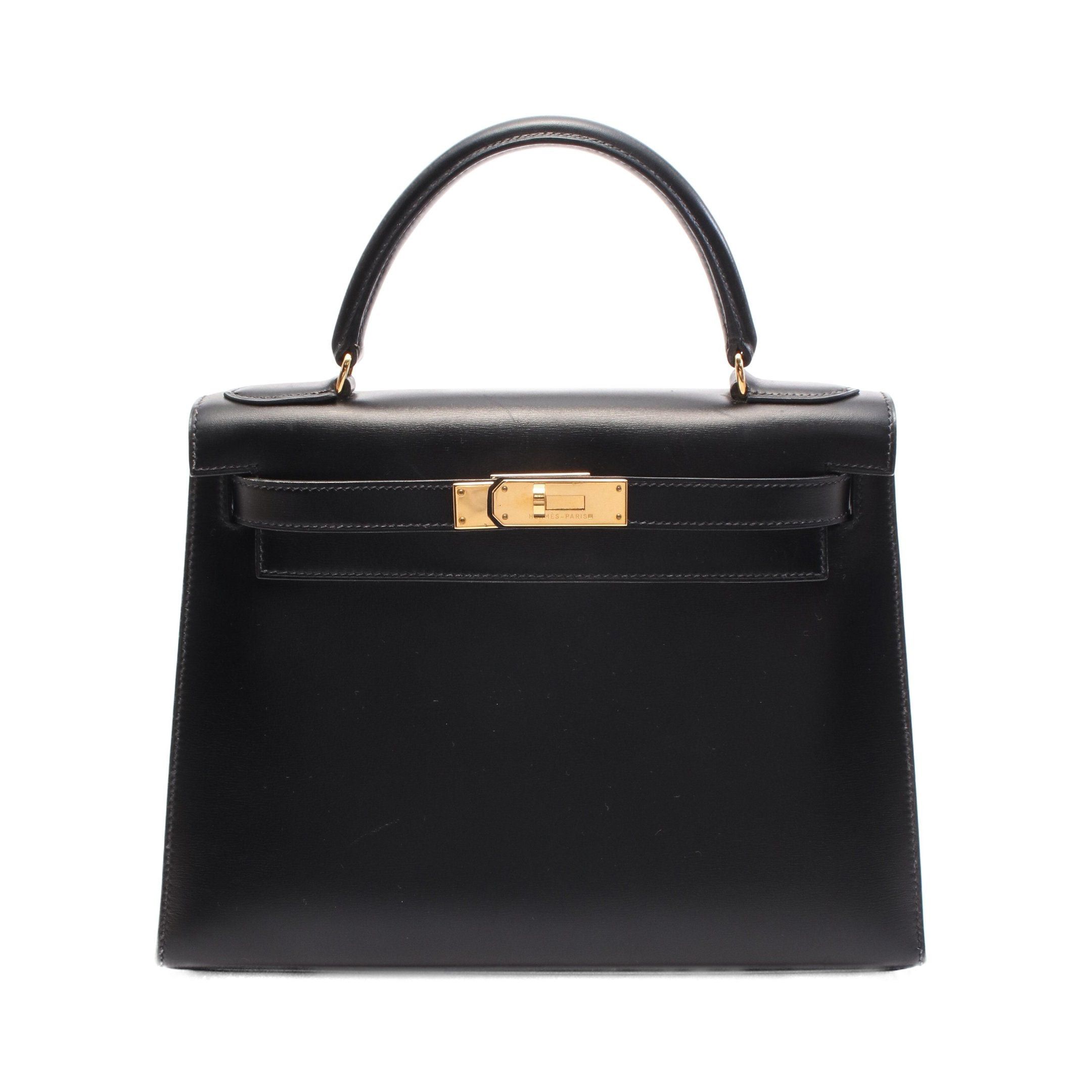 Hermes Hermes Kelly28 Handbag Box Calf Black Gold Hardware Stamp Size ONE SIZE - 1 Thumbnail
