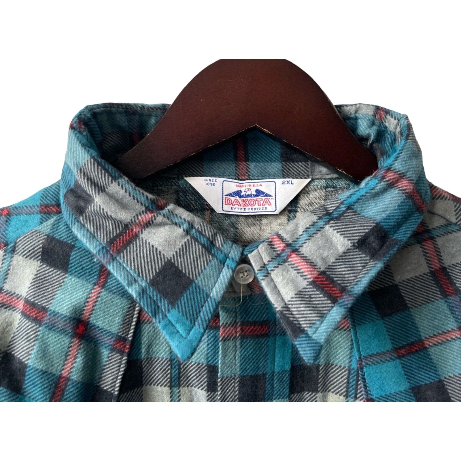 Vintage VINTAGE Five Brother Dakota Plaid Flannel Shirt Mens 2XL NWT USA Made Shirt Mens 2XL Plaid USA Pearlized Snaps Blue Cotton Flannel 80s Western Shirt Size US XXL / EU 58 / 5 - 5 Thumbnail