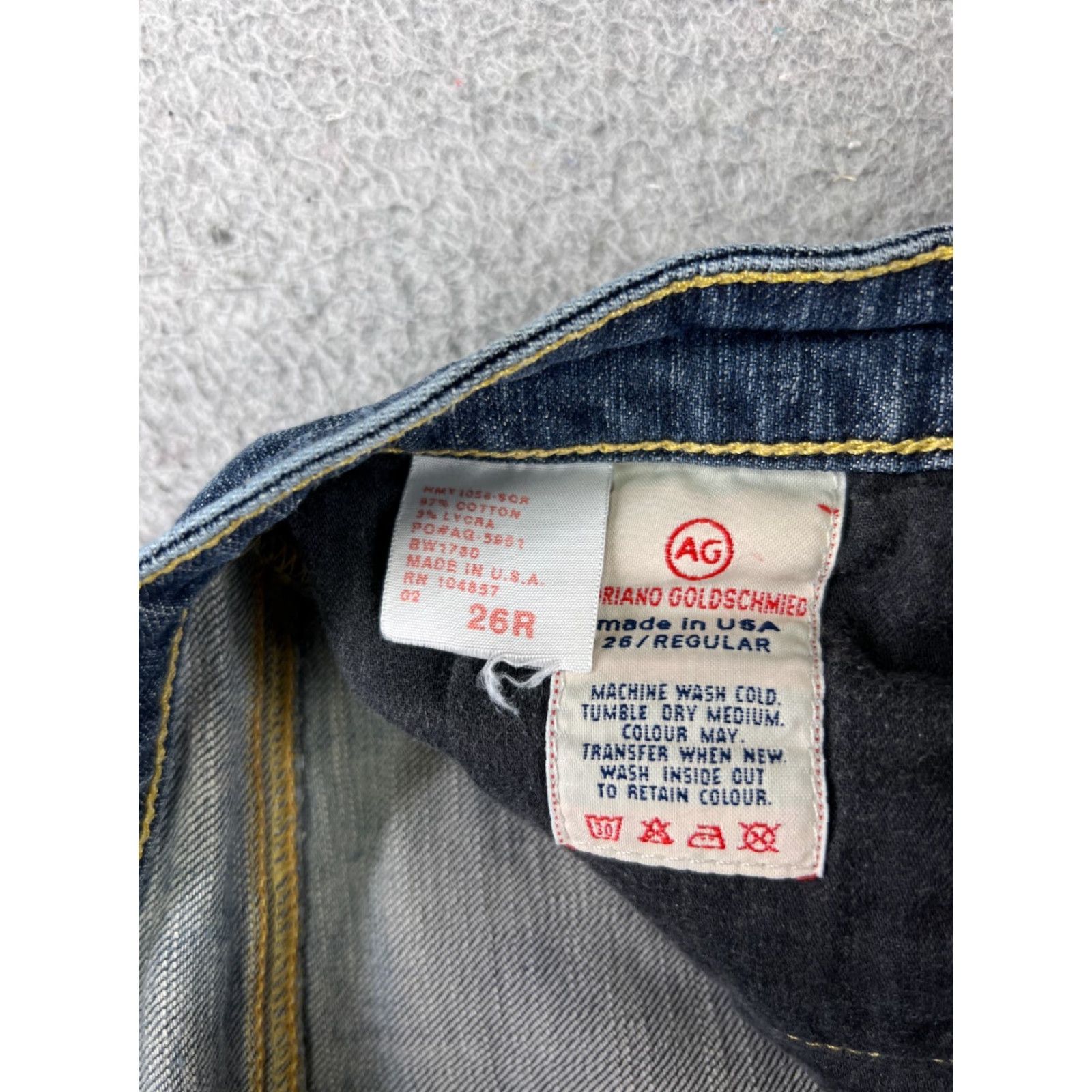 Denime AG Adriano Goldschmied Jeans Womens Bootcut 26 Blue Denim 30in Inseam 5-Pocket Logo Embroidered Size 26" / US 2 / IT 38 - 7 Thumbnail