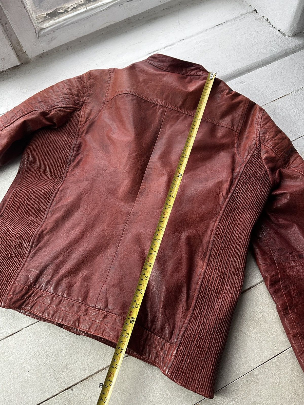 Gypsy 🚨VNTG LEATHER JACKET AVANT GARDE ASYMMETRICAL BROWN MOTO Size US XL / EU 56 / 4 - 16 Thumbnail