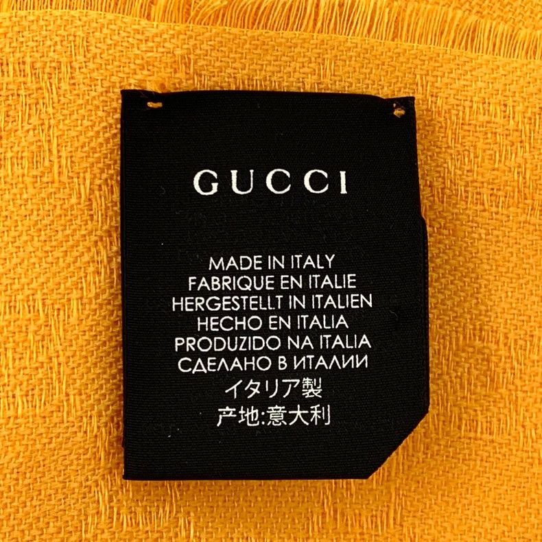 Gucci Gucci Yellow logo old flower dark pattern full print wool t Size ONE SIZE - 7 Thumbnail