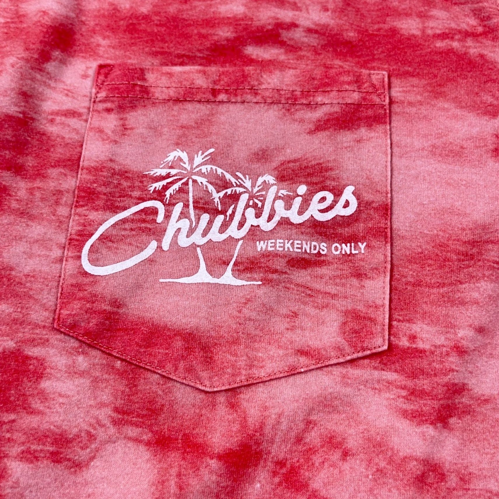 Chubbies Chubbies Shirt Men Large Pink Pocket Tee Tie Dye Cotton Regular Fit Preppy Adult Size US L / EU 52-54 / 3 - 4 Thumbnail