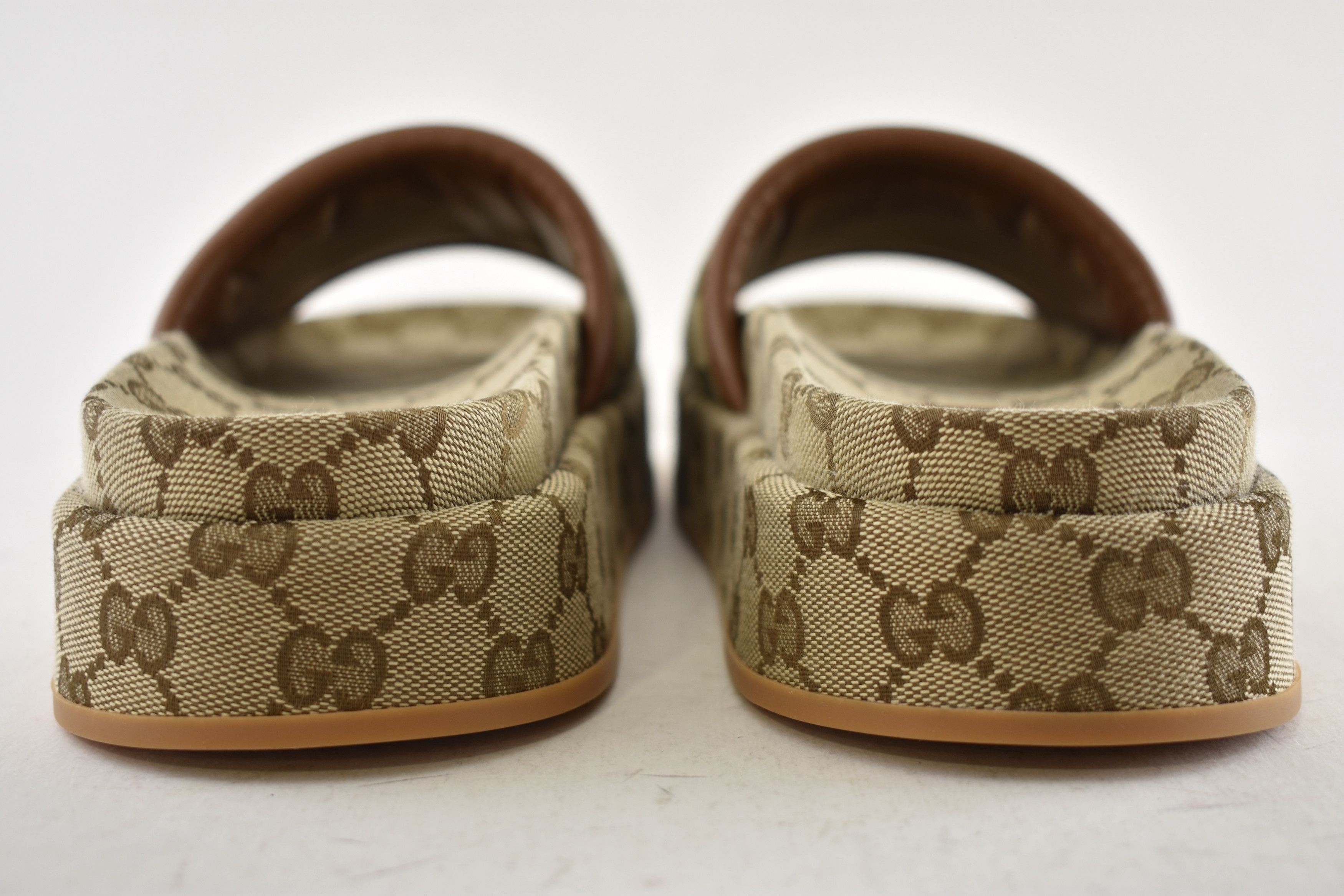 Gucci Gucci Brown GG Monogram Logo Flat Slide Platform Sandal 40.5 Size US 10.5 / IT 40.5 - 17 Thumbnail