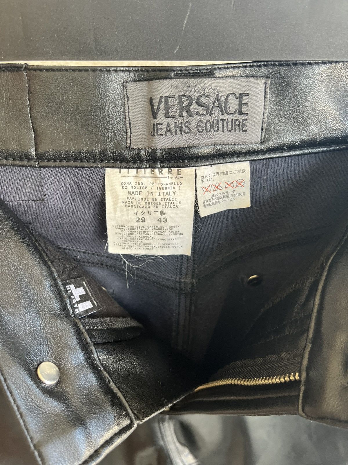 Versace Jeans Couture Versace Jeans Couture Black Leather Pants Size US 28 / EU 44 - 12 Thumbnail