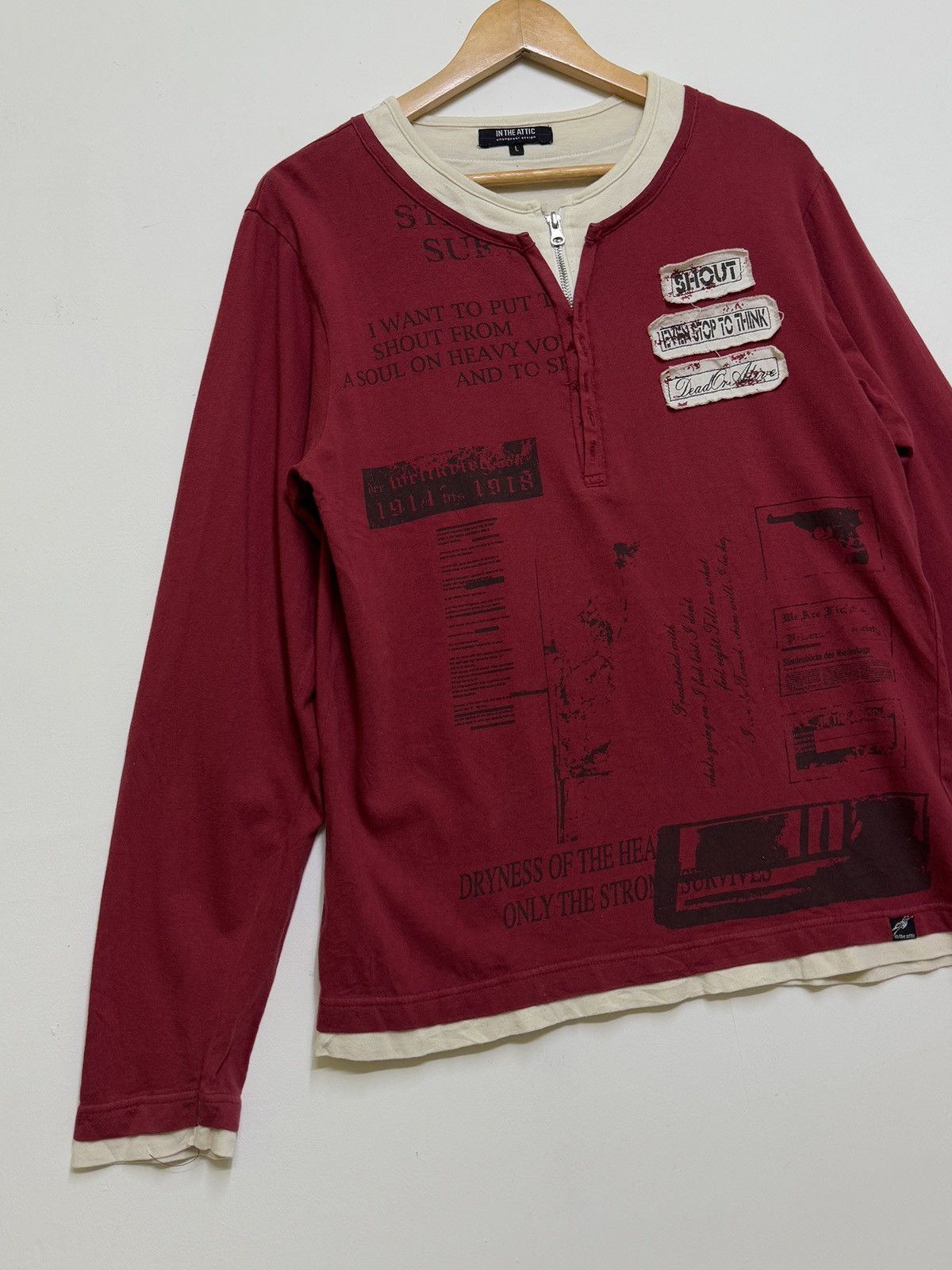 Hysteric Glamour In The Attic Poem Patches Half Zipper Long Sleeve Size US M / EU 48-50 / 2 - 5 Thumbnail