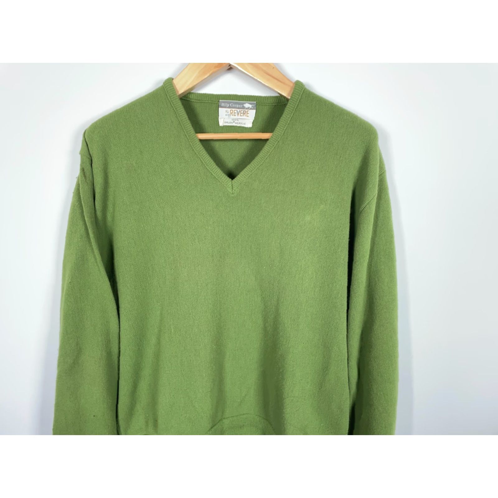 Vintage VINTAGE Revere Sweater Men XL Avocado Green V-Neck 60s 70s Acrylic Knit Pullover Size US XL / EU 56 / 4 - 4 Thumbnail