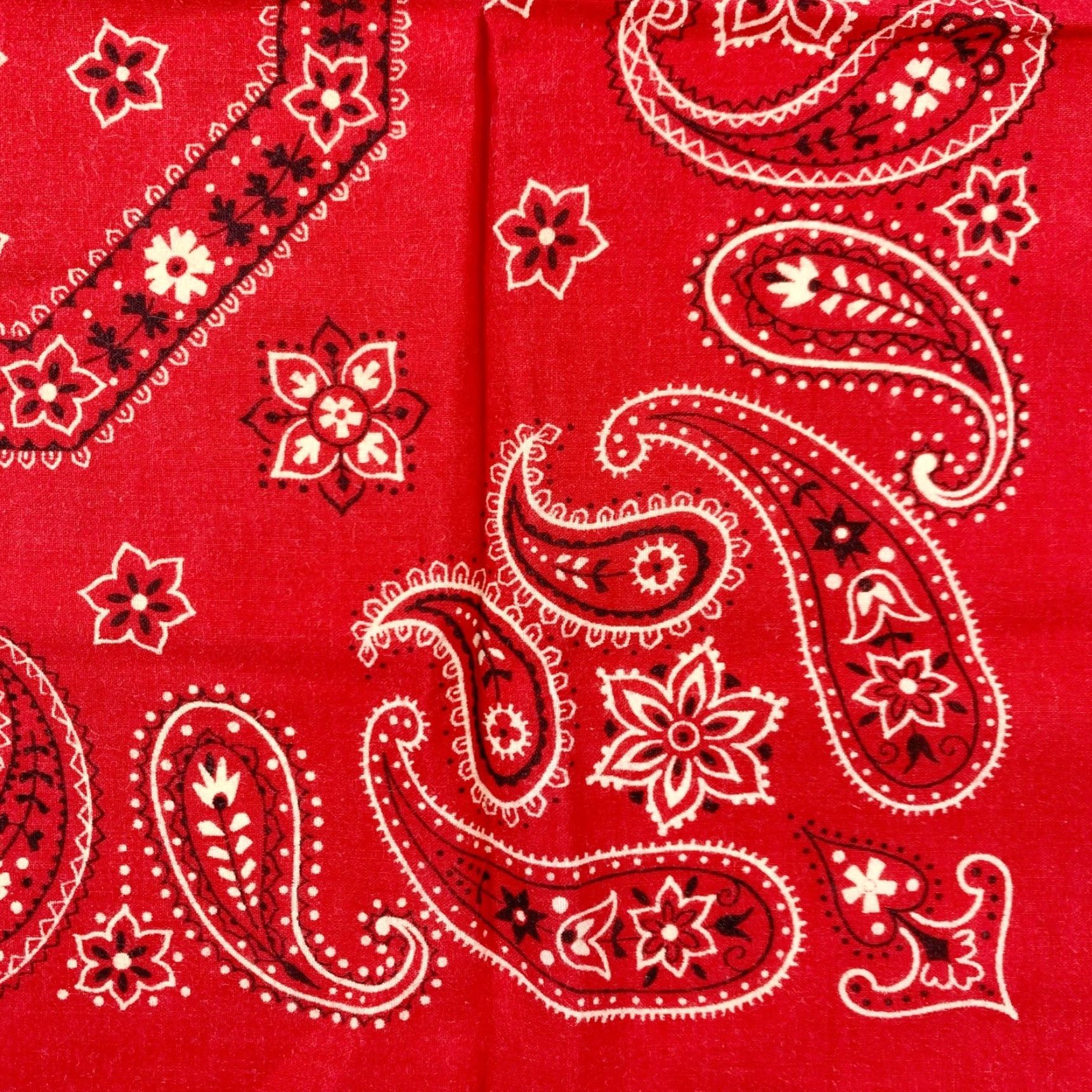 Vintage VINTAGE Bandana Western Floral Red 20" x 22" Unbranded Cotton Unisex Men Women Girls Boys Size ONE SIZE - 3 Thumbnail