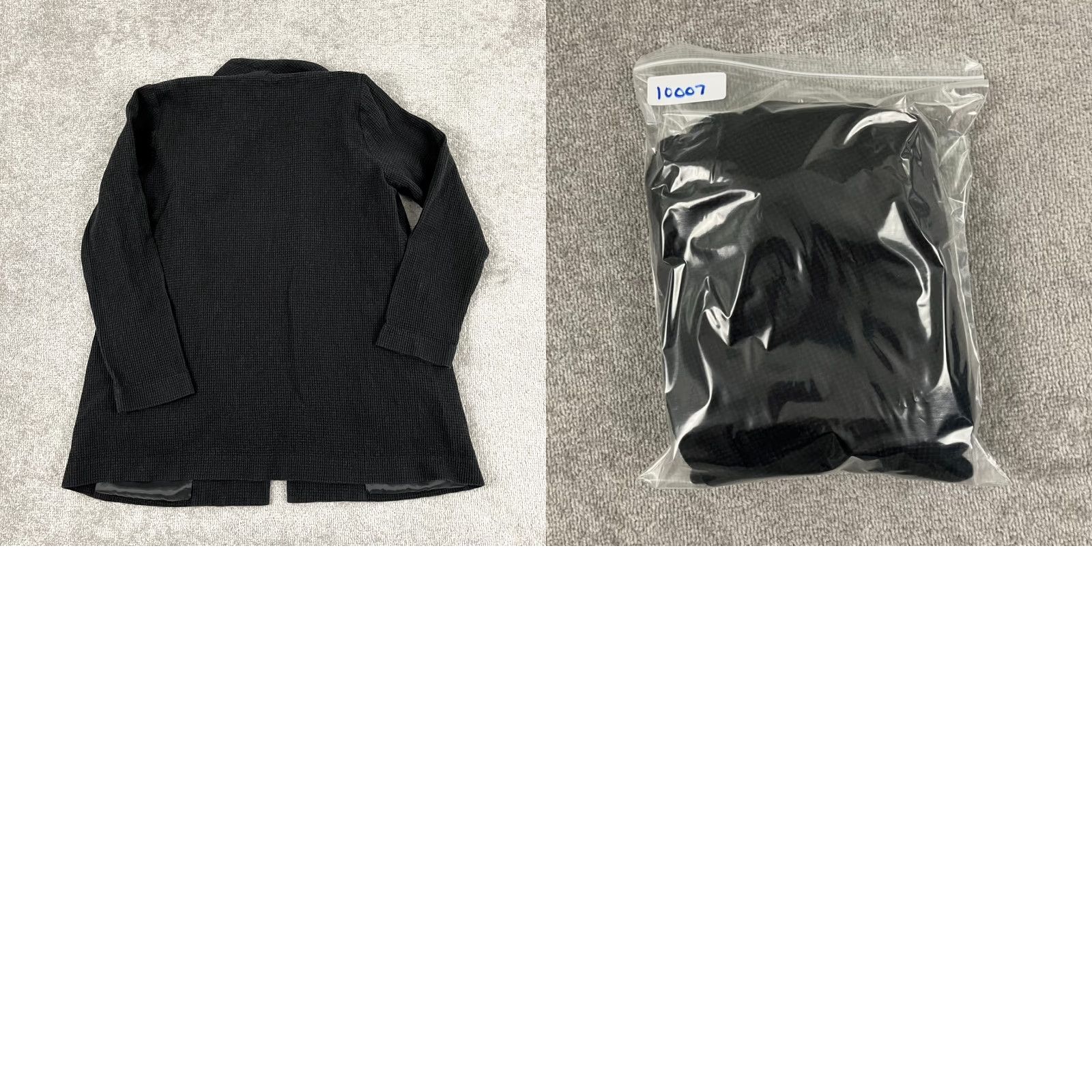 Eileen Fisher Eileen Fisher Cardigan Womens Small Black Open Front Waffle-Knit Organic Cotton Size S / US 4 / IT 40 - 8 Thumbnail