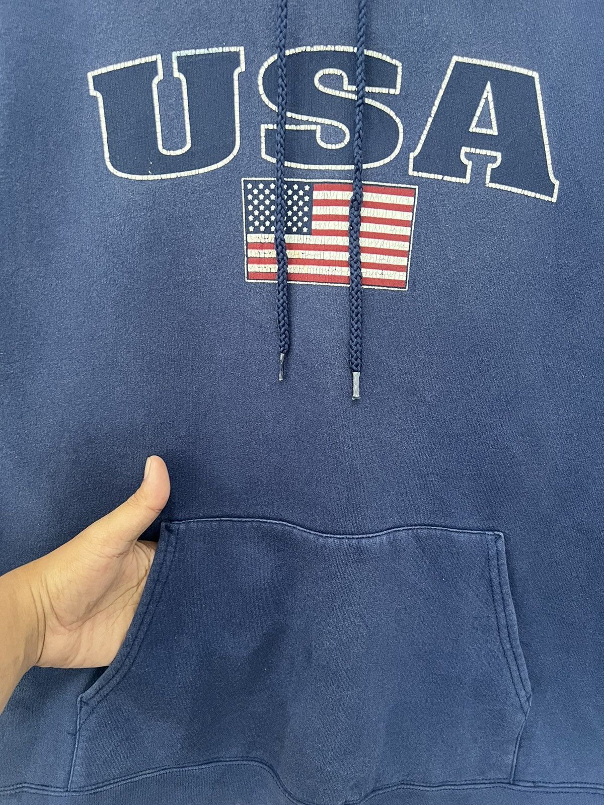 Hanes 🔥 USA 🔥 Vintage 90's Hanes American Flag Hoodie - L Size US L / EU 52-54 / 3 - 4 Thumbnail