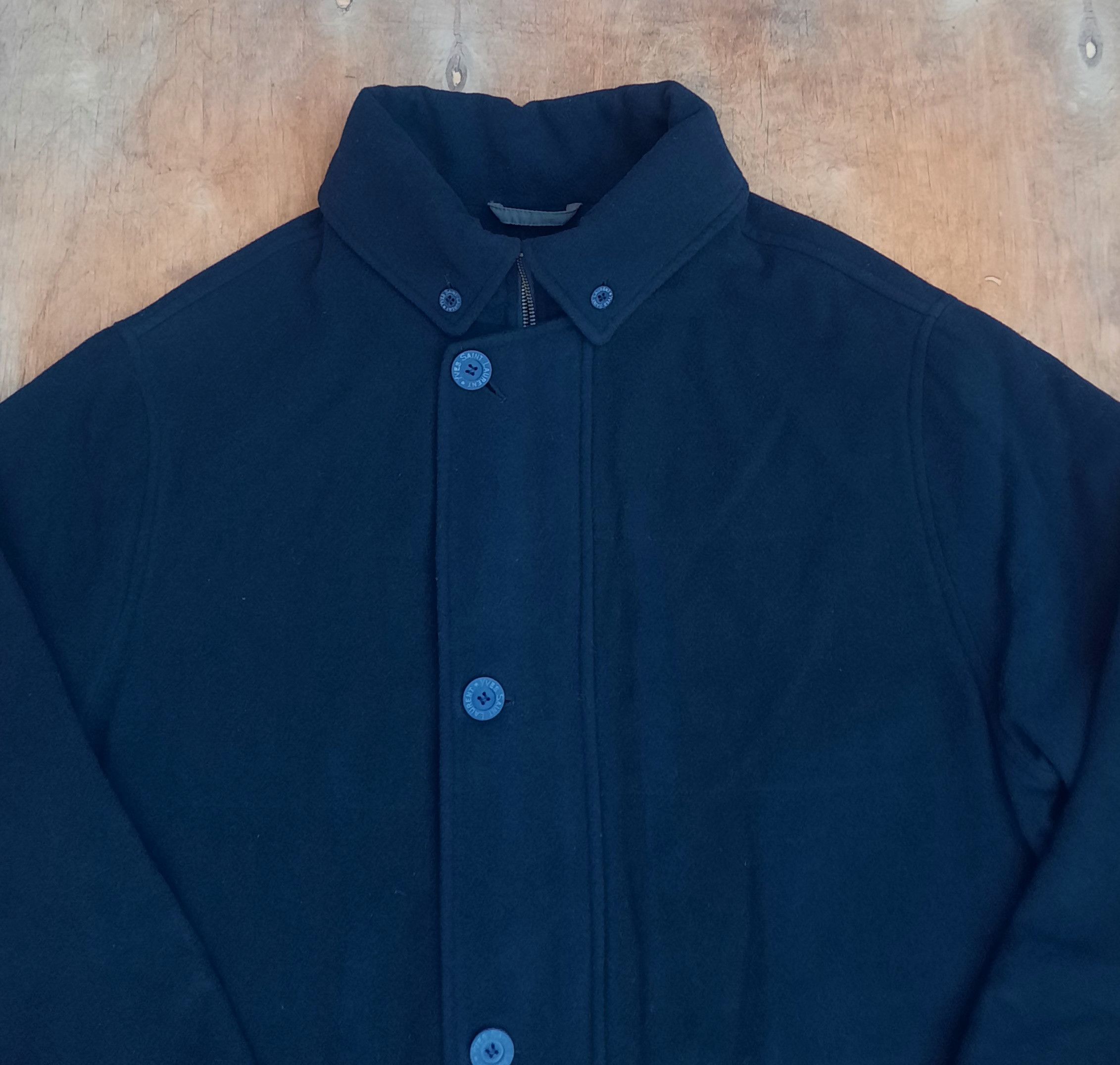 Yves Saint Laurent YSL Yves Saint Laurent Classic Design Wool Coat – Navy Blue Size US XL / EU 56 / 4 - 4 Thumbnail