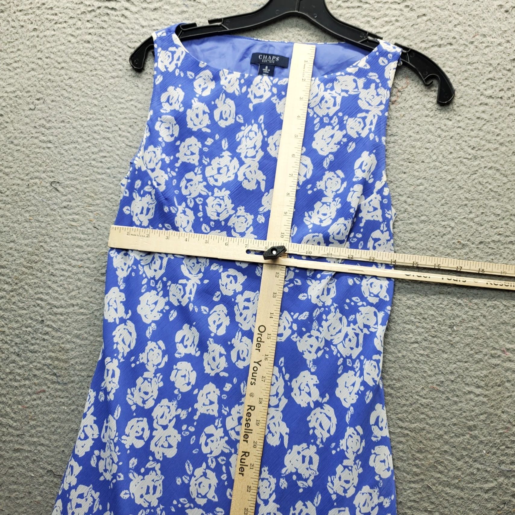 Chaps Knee Length Dress Womens Size 8 Multi Floral Lined Sleeveless Godet  Hem