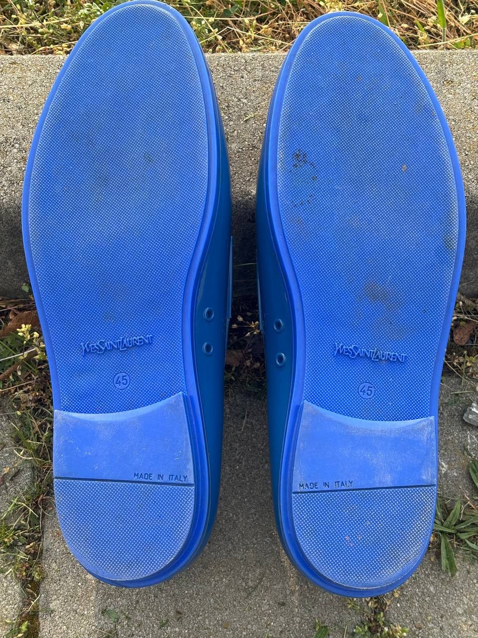 Yves Saint Laurent Spring 2012 Cobalt Blue Kennedy Rubber Loafers Size US 12 / EU 45 - 3 Thumbnail