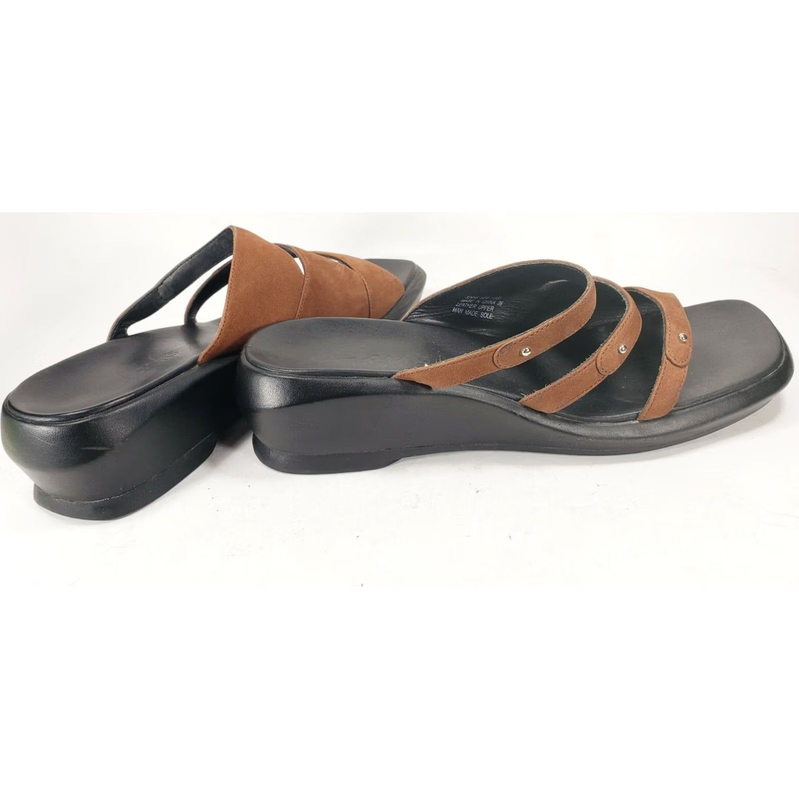 Clarks Clarks Slide Wedge Sandal Women's US 8.5M Brown 3 Crossovers Gold Bead Casual to Dress Business Mens Womens Size US 9 / IT 39 - 6 Thumbnail