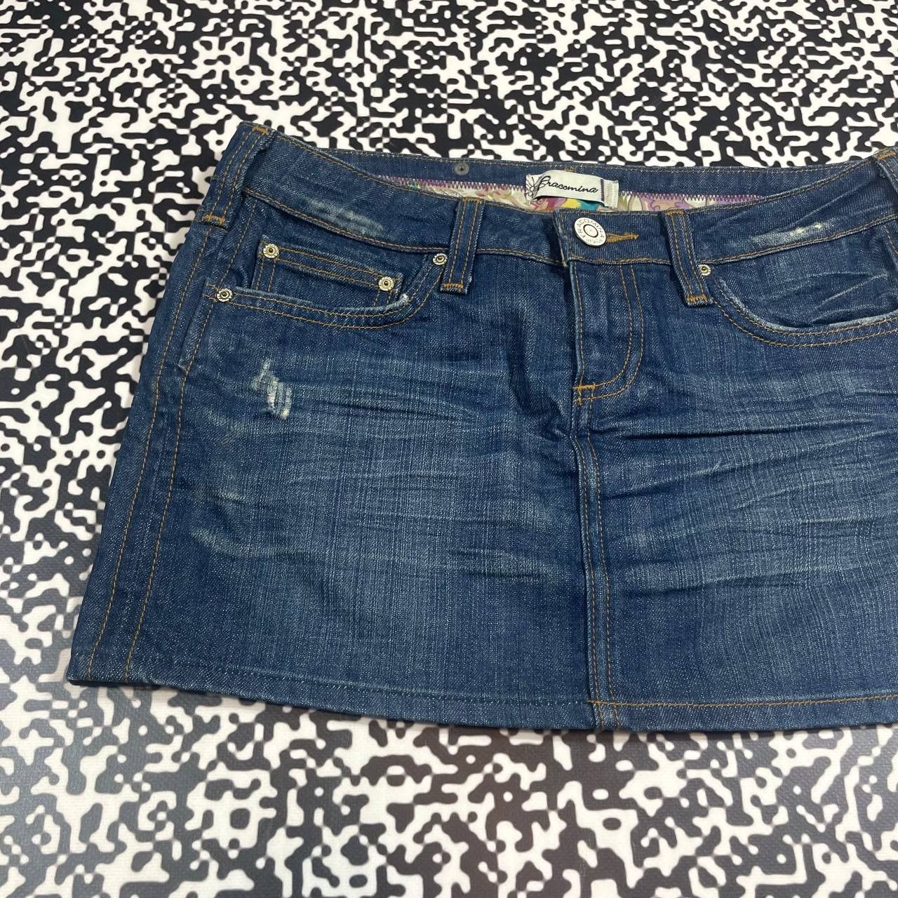 Vintage Vintage Y2K Japanese Style Denim Mini Skirt 90s Style Size 29" - 10 Thumbnail
