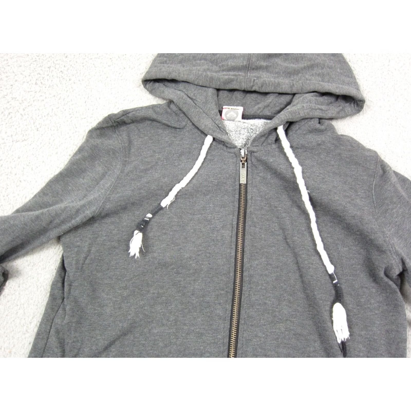 Vintage Roxy Hoodie Womens M Gray Full Zip Fleece Sweatshirt Logo 90s City Classic Outdoor Mens Women Girls? Size M / US 6-8 / IT 42-44 - 6 Thumbnail