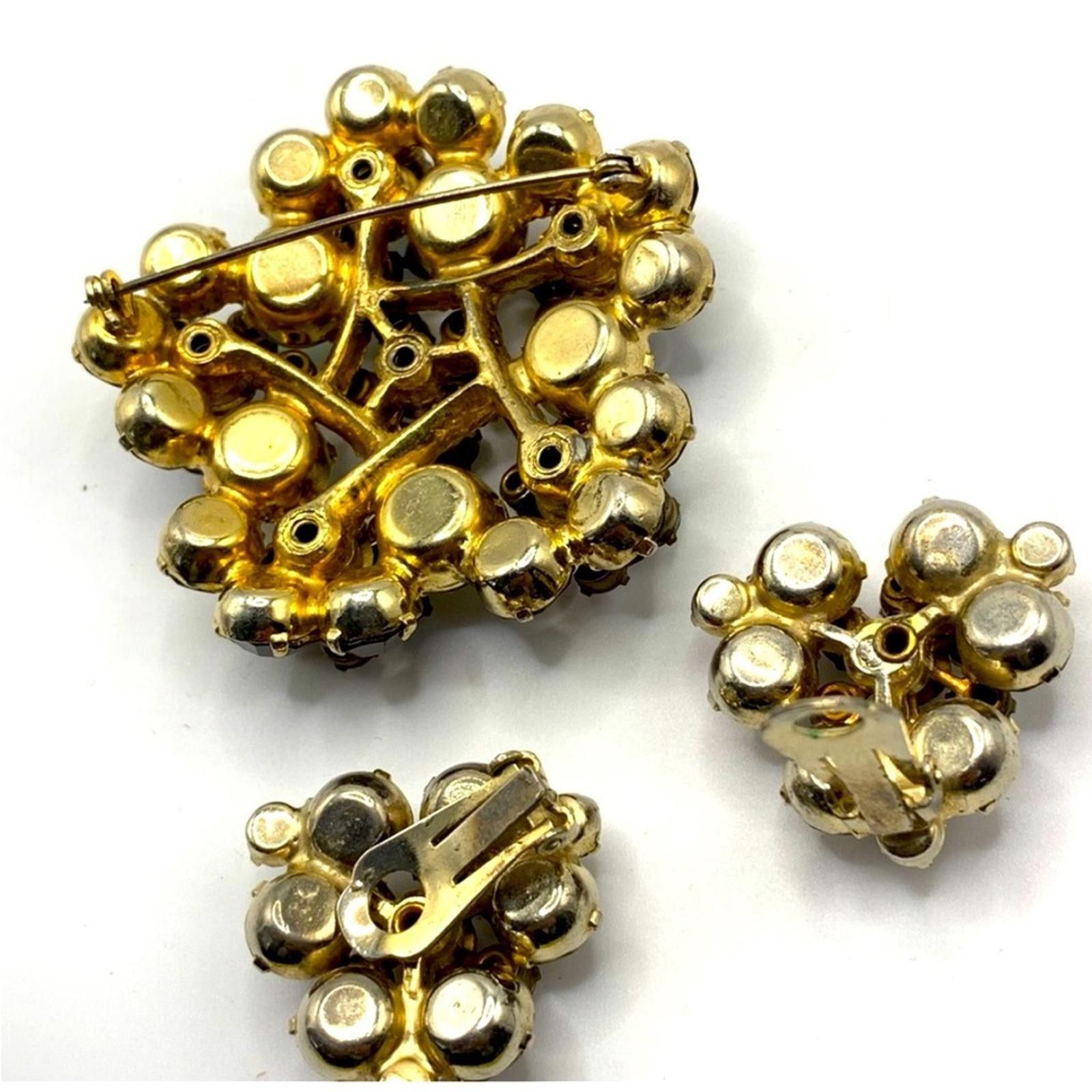Vintage Verified 60's JULIANA D&E Set Floral Brooch Clip On Earrings Size ONE SIZE - 5 Thumbnail