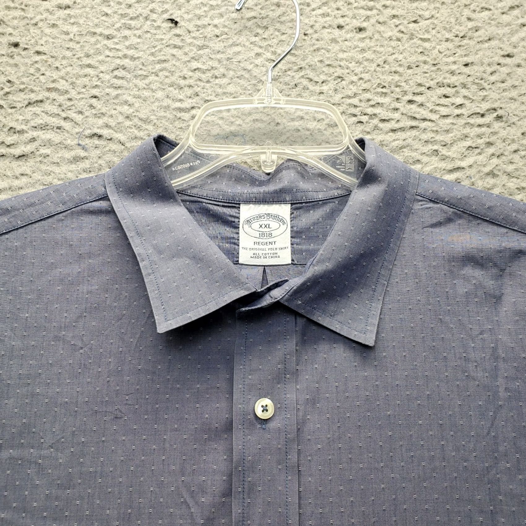 Brooks Brothers Brooks Brothers Regent Shirt Mens XXL Blue Polka Dot Regent Long Sleeve Collared Shirt Size US XXL / EU 58 / 5 - 5 Thumbnail