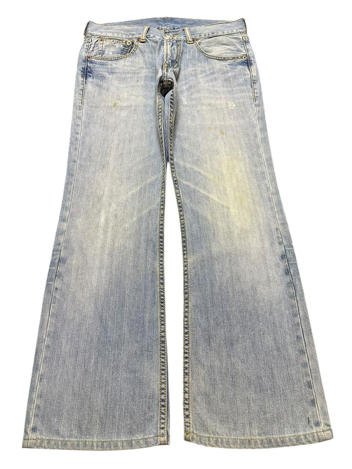 Vintage Japanese Brand Blue Faded Wash Clawmark Style Baggy