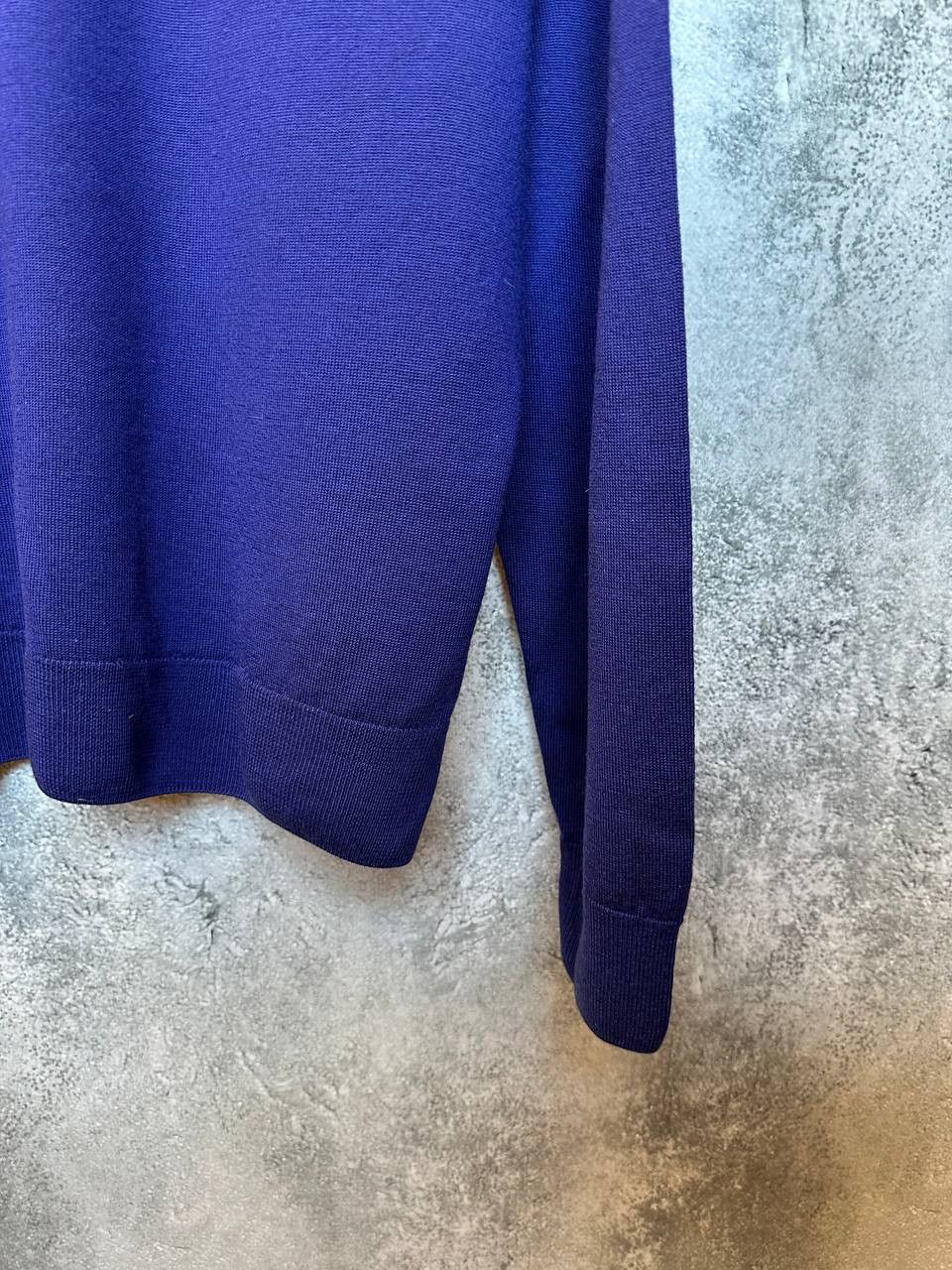 Sunspel Sunspel Merino Wool Sweater V-Neck Vintage Jumper Purple LS Size US XXL / EU 58 / 5 - 9 Thumbnail