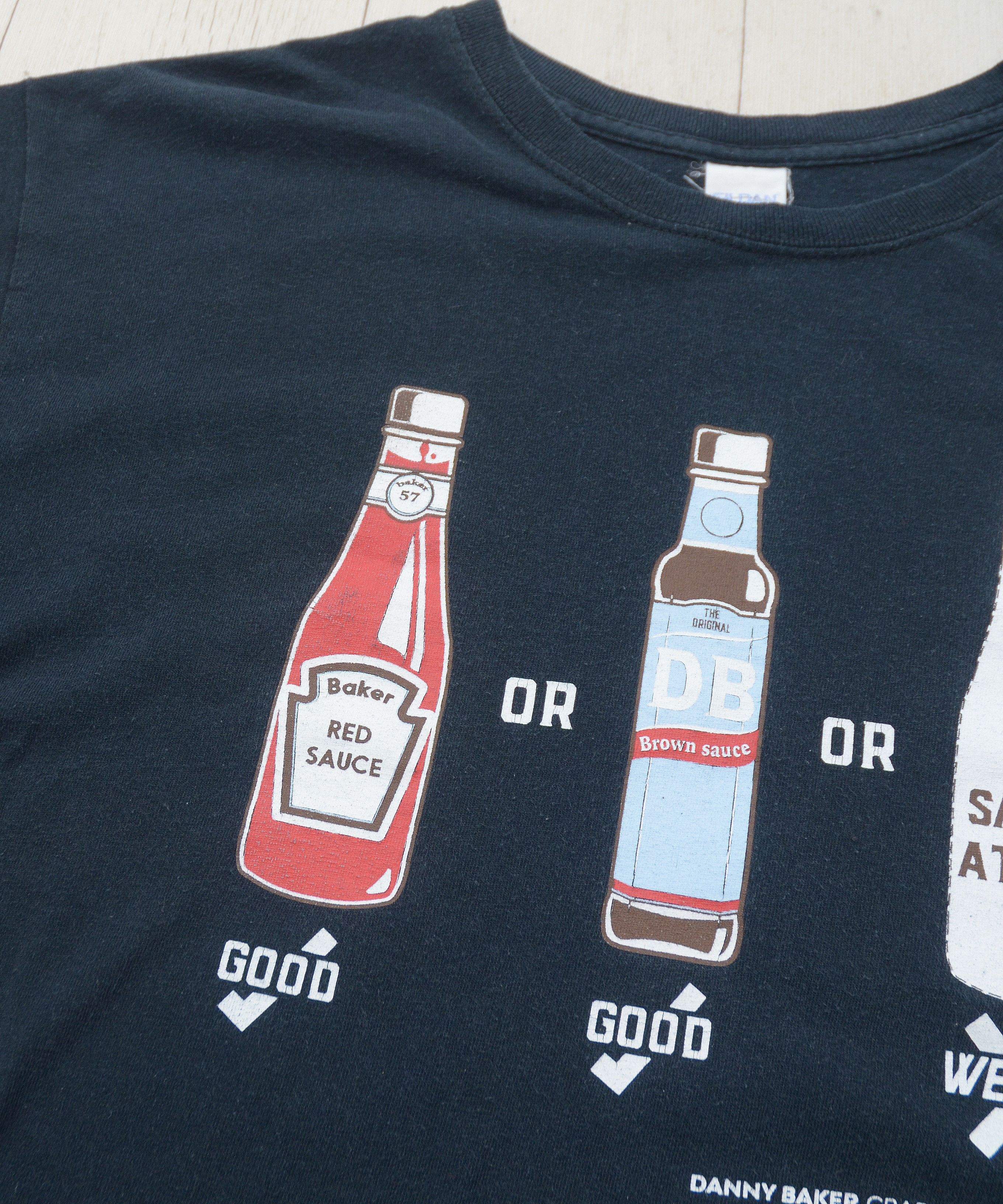 Gildan × Vintage Vintage Red Sauce Brown Sauce No Sauce at all T-Shirt Black Size US L / EU 52-54 / 3 - 4 Thumbnail