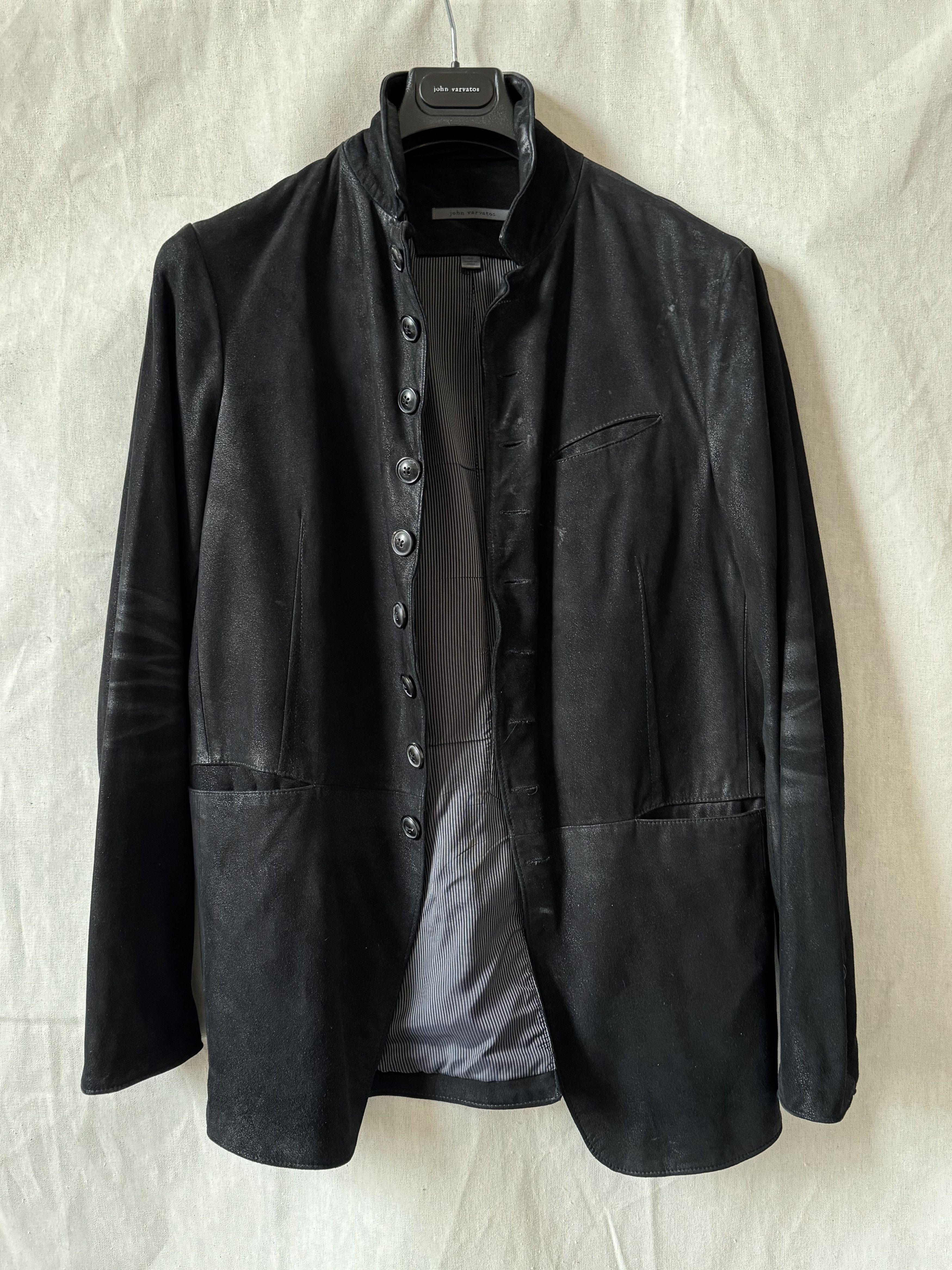 John Varvatos JOHN VARVATOS WOODWARD MULTIBUTTON JACKET (BLACK/SUEDE) Size 46R - 2 Thumbnail