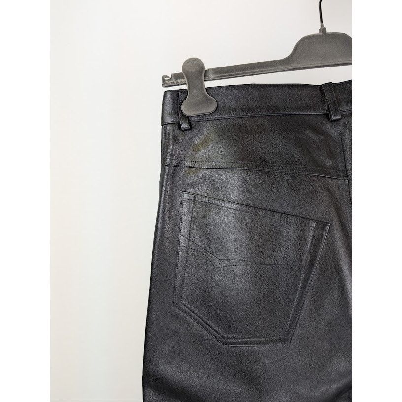 Balenciaga o1rshd1 Soft Matte Leather Medium Fit Pants in Black Size US 32 / EU 48 - 12 Thumbnail