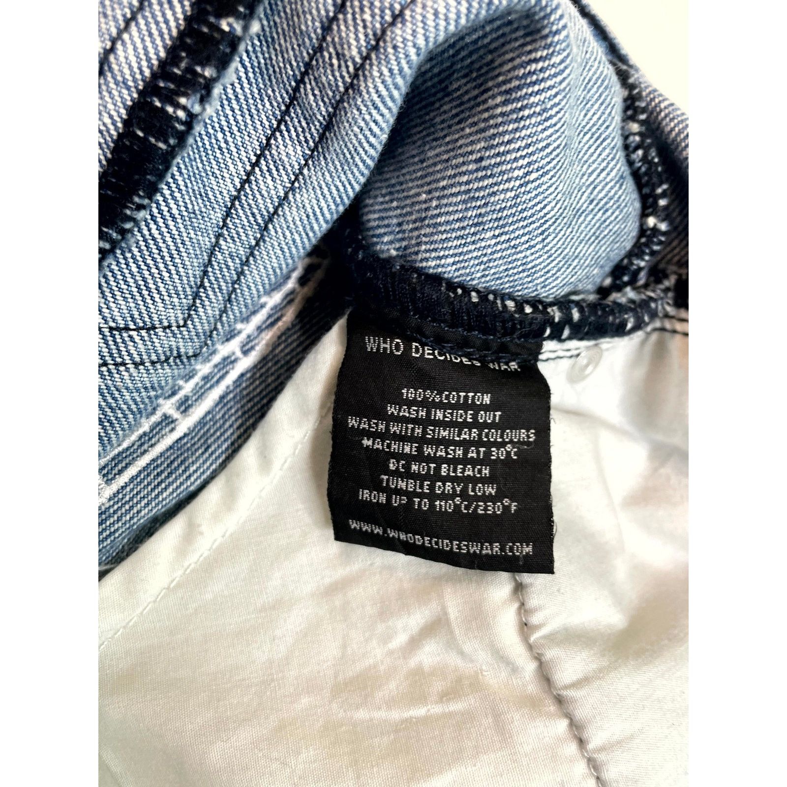 Who Decides War WDW Patch Blue Jeans Size US 32 / EU 48 - 6 Thumbnail