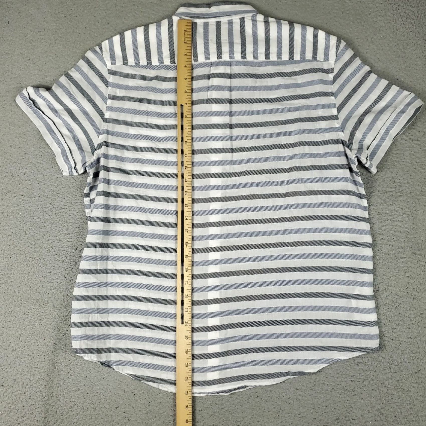 Original Penguin Penguin Shirt Mens Size XL Blue Striped Button-Up Short Sleeve Size US XL / EU 56 / 4 - 3 Thumbnail