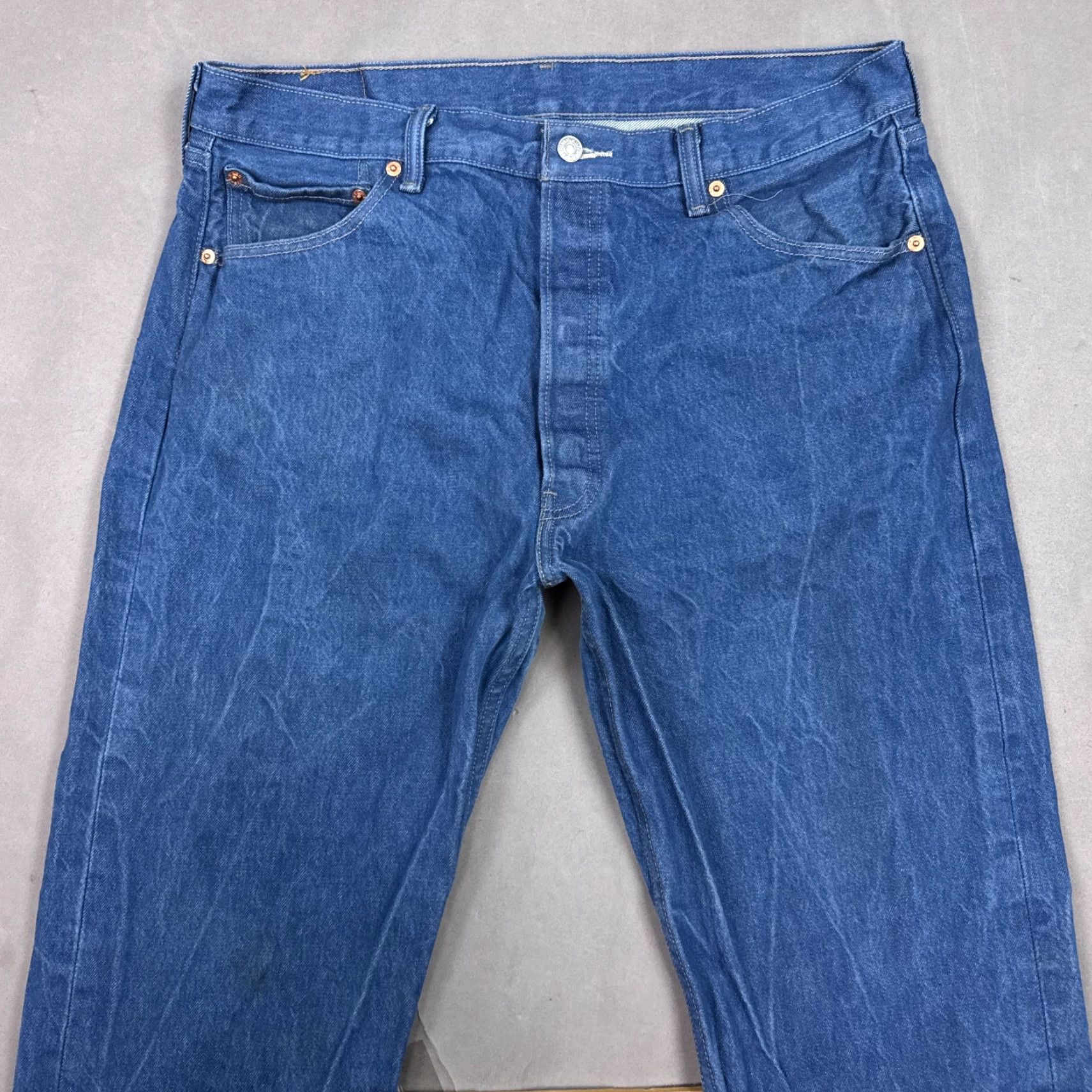 Levi's Levi's 501 Jeans Mens 36x30 Denim Button Fly Straight Blue Denim Pants 5-Pocket Classic Fit Vintage: No Mens Size US 38 / EU 54 - 4 Thumbnail