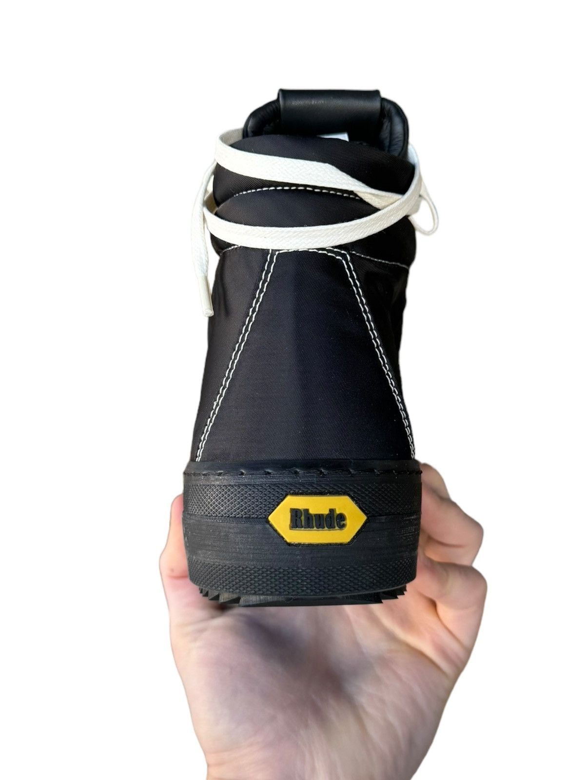 Rhude V1 High Triple Black Hi Sneaker Size US 12 / EU 45 - 8 Thumbnail