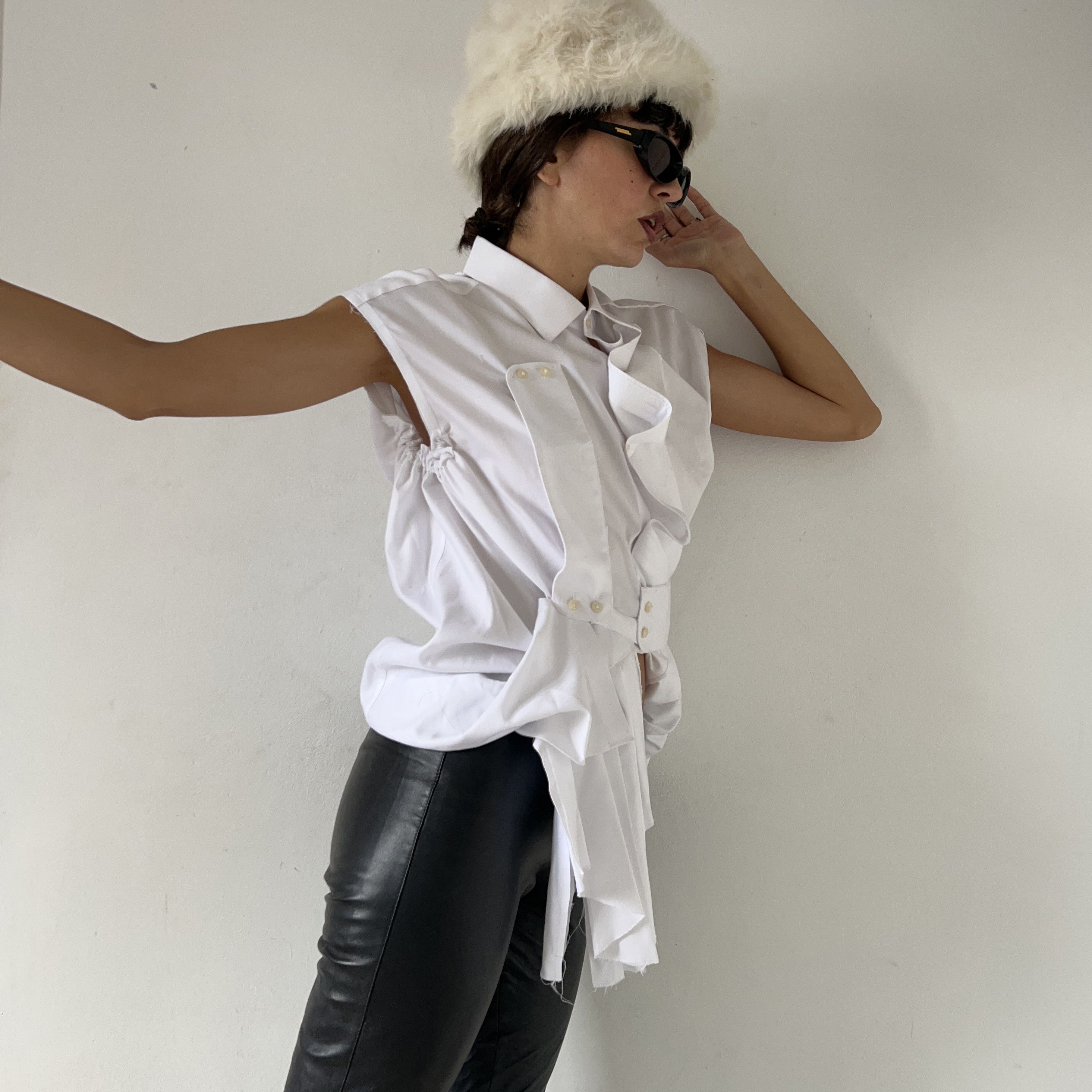 Deconstructed Upcycled Avant Garde Shirt