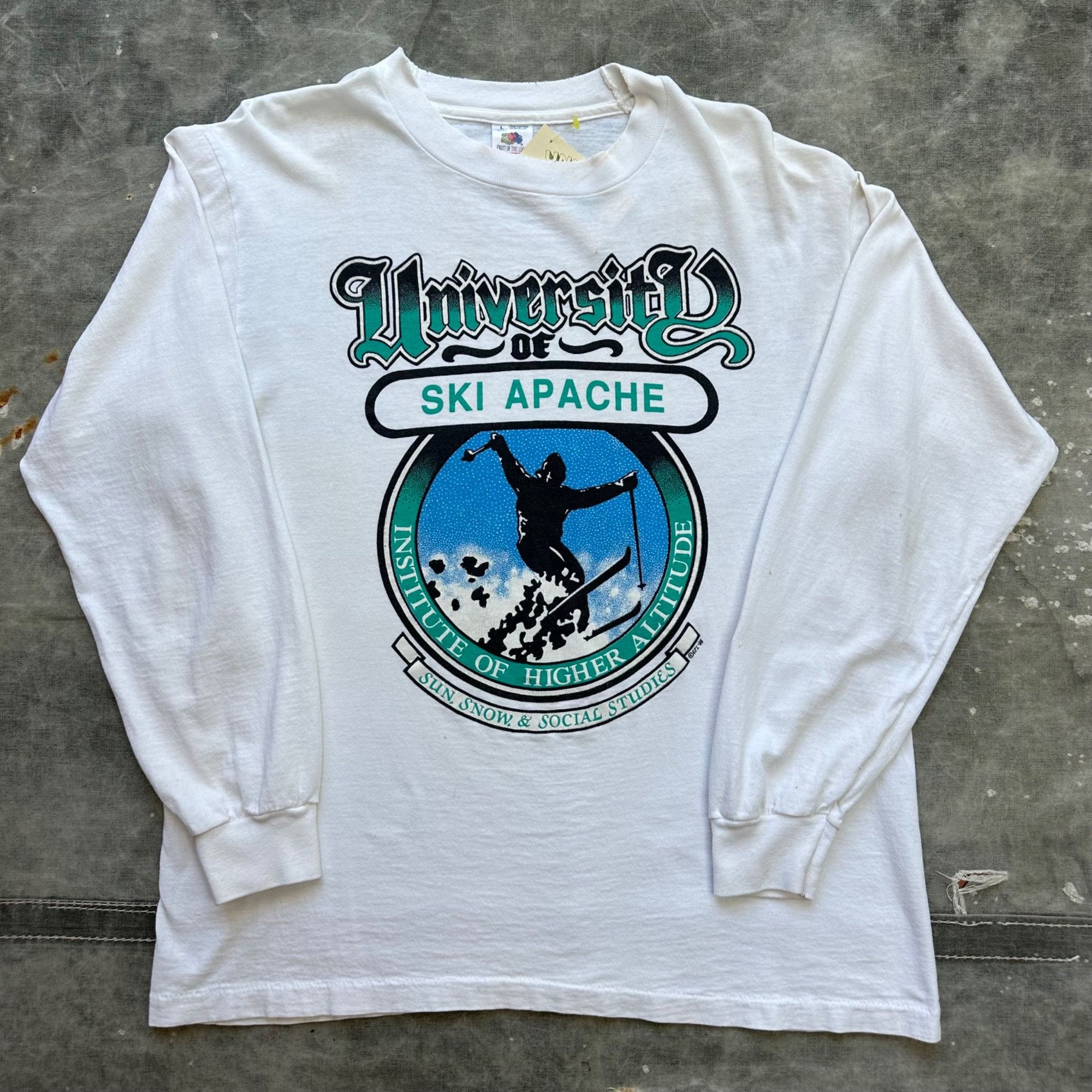 Vintage Vintage 1988 University Of Ski Apache Longsleeve Shirt Size US L / EU 52-54 / 3 - 1 Thumbnail