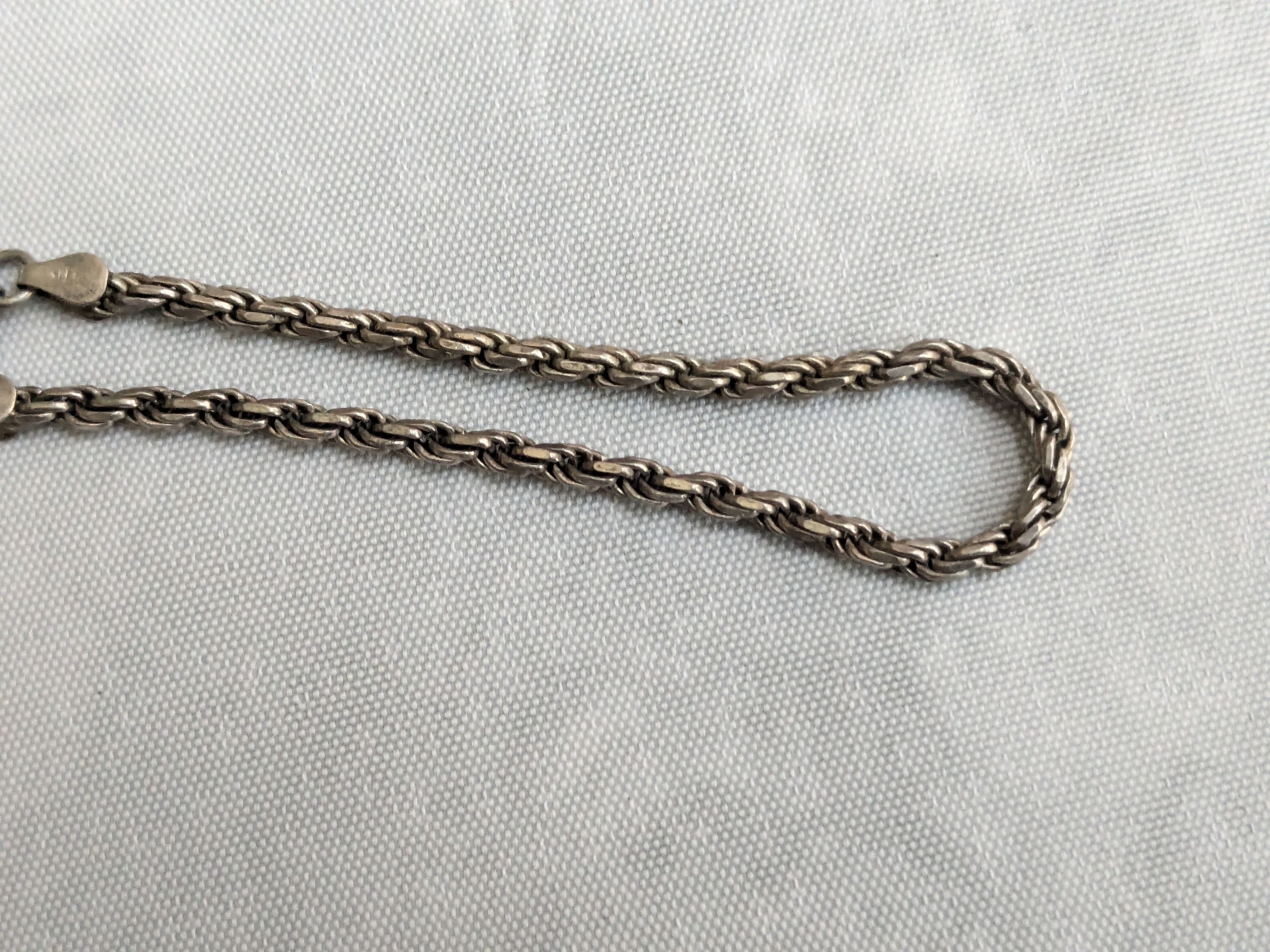 Jewelry Vintage Sterling Silver Rope Bracelet Twist 7" Italy Size ONE SIZE - 8 Thumbnail