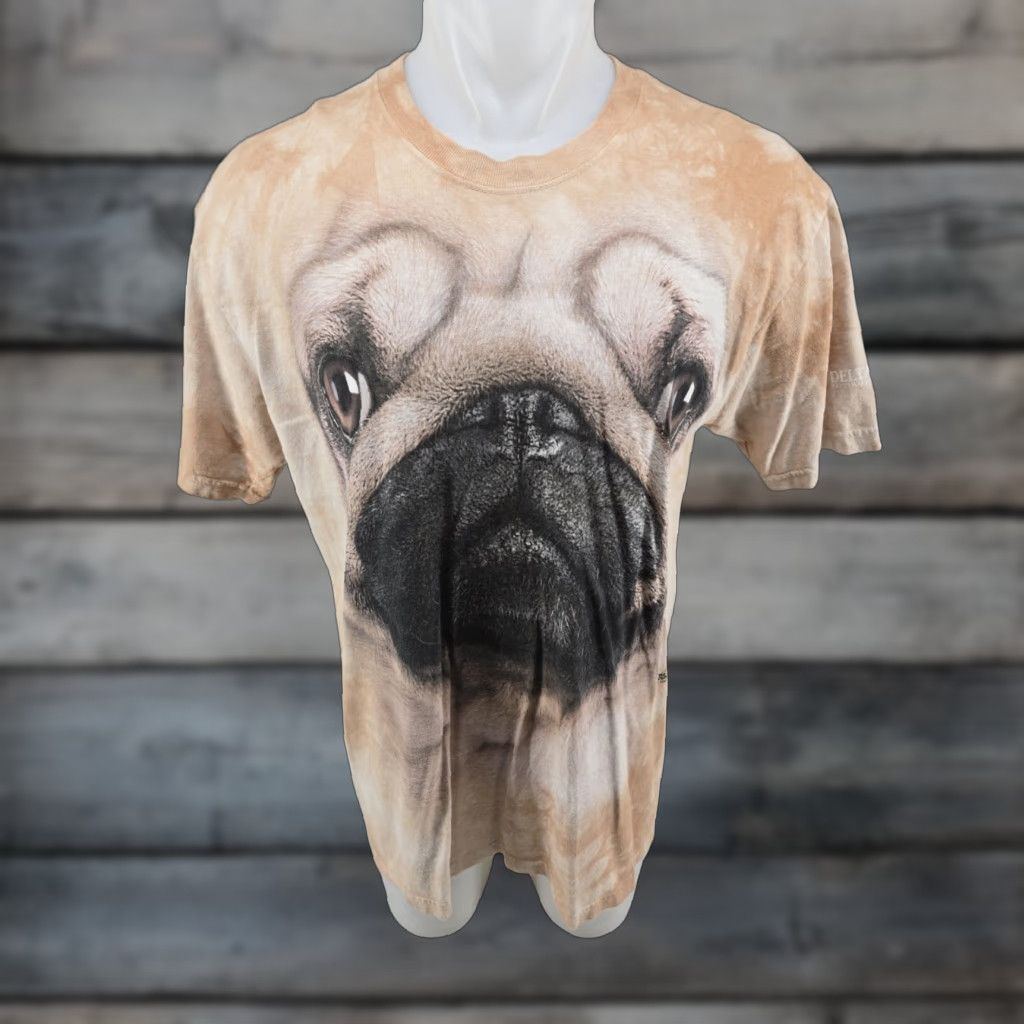 The Mountain The Mountain Graphic Tee Pug Face Dog T-Shirt Large Delta Downs Logo Mens L Brown Cotton Knit Short Sleeve Crew Neck Size US L / EU 52-54 / 3 - 1 Thumbnail