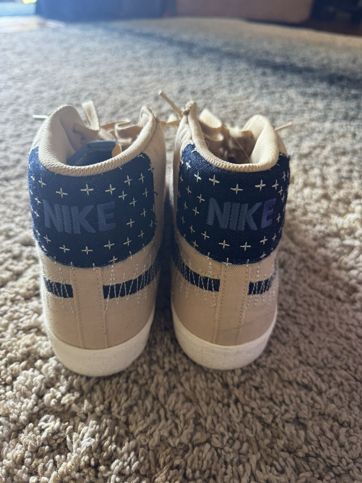 Nike × Vintage Nike Blazer Mid SB ‘Sashiko Pack - Sesame’ Size US 13 / EU 46 - 4 Thumbnail