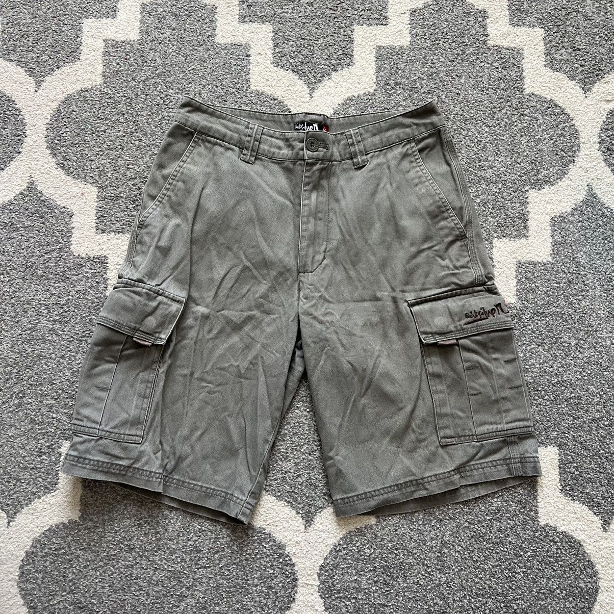 Quiksilver × Vintage quiksilver grey/beige cargo utility shorts Size US 32 / EU 48 - 1 Thumbnail