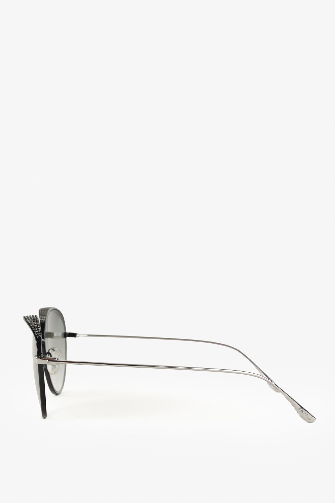 Jimmy Choo Jimmy Choo Ello/S Jin IC Round Gunmetal Textured Sunglasses Size ONE SIZE - 3 Thumbnail